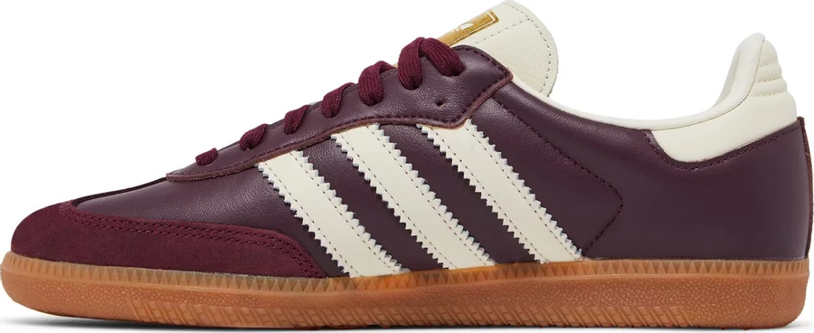 Adidas Samba OG Maroon Gold Metallic (Women's) - Image 2