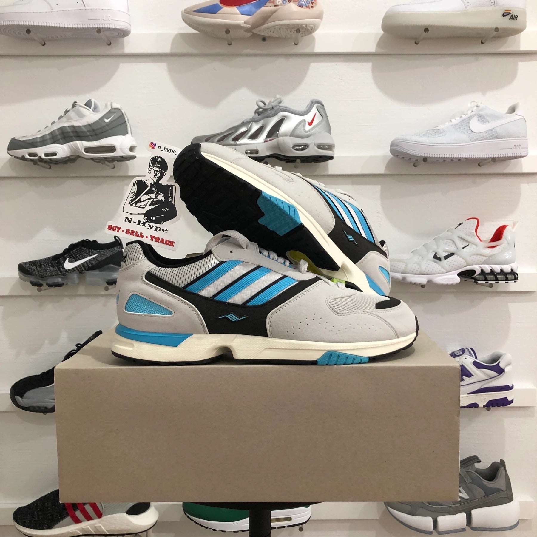 Adidas ZX4000 OG Grey One Bright Cyan - Image 4