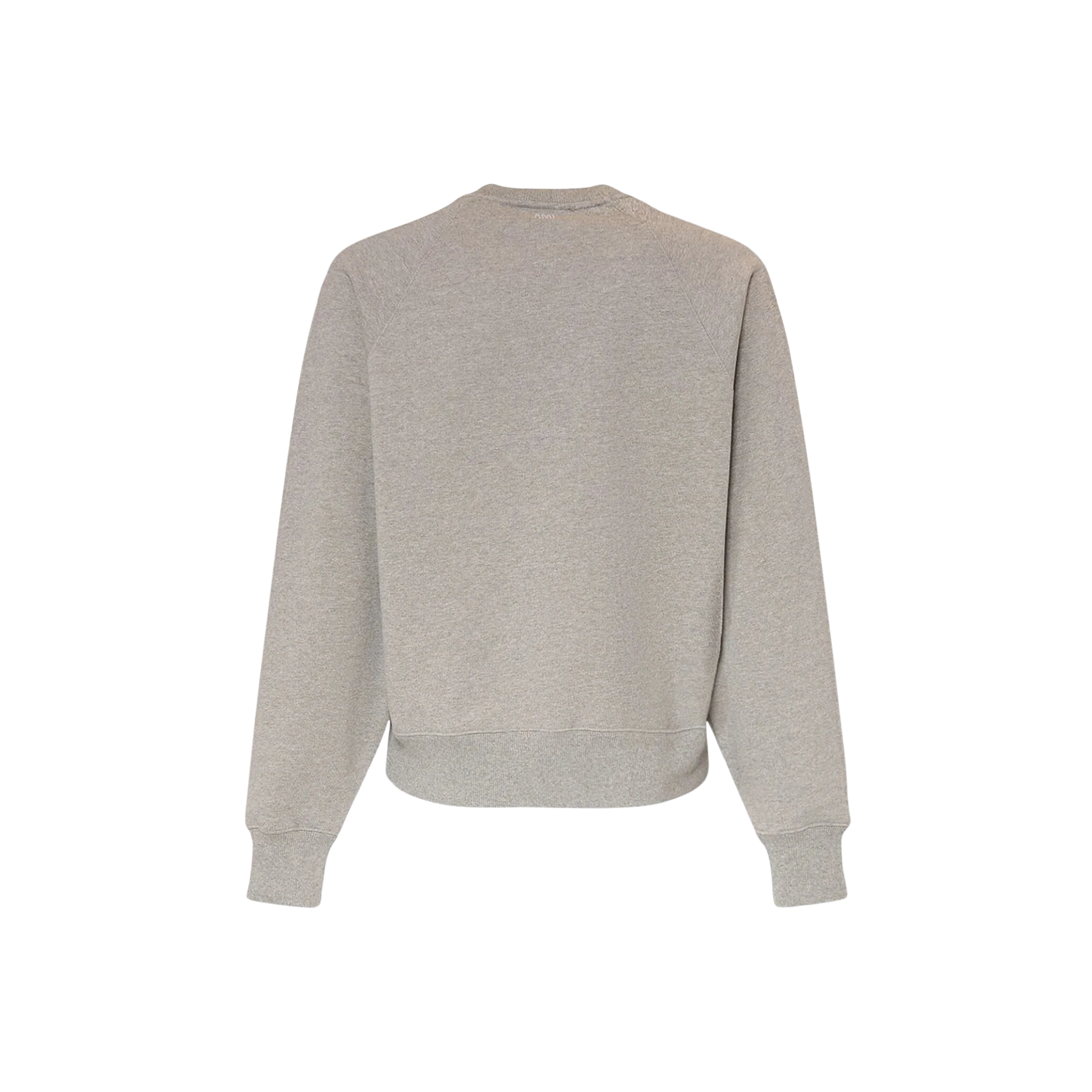 AMI Paris Logo Cotton Crewneck Sweatshirt Grey - Image 2