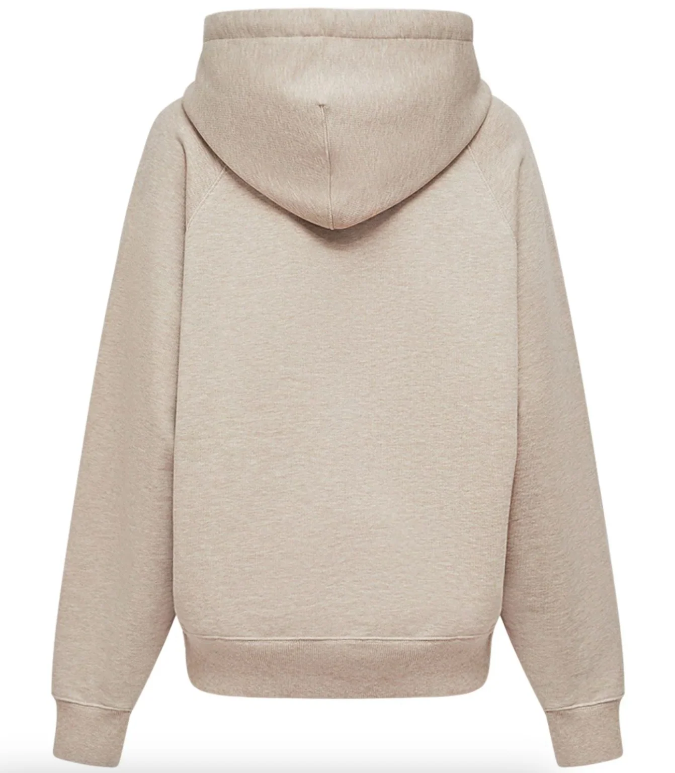 AMI Paris Logo Cotton Hoodie Beige - Image 2