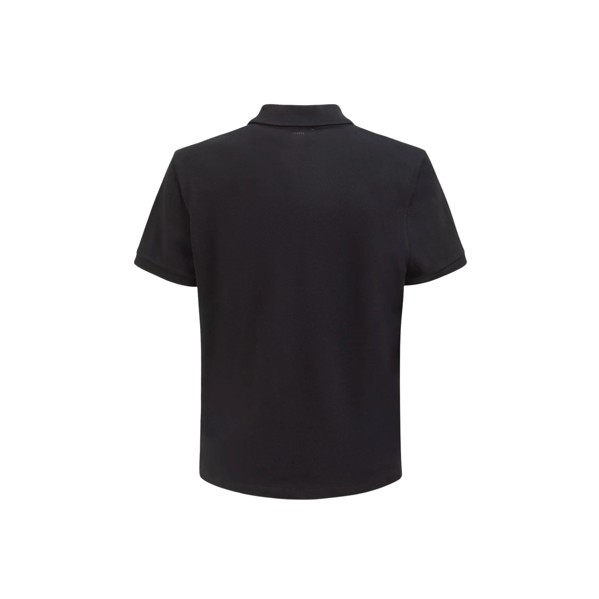 AMI Paris Logo Cotton Piqué Polo Black - Image 2
