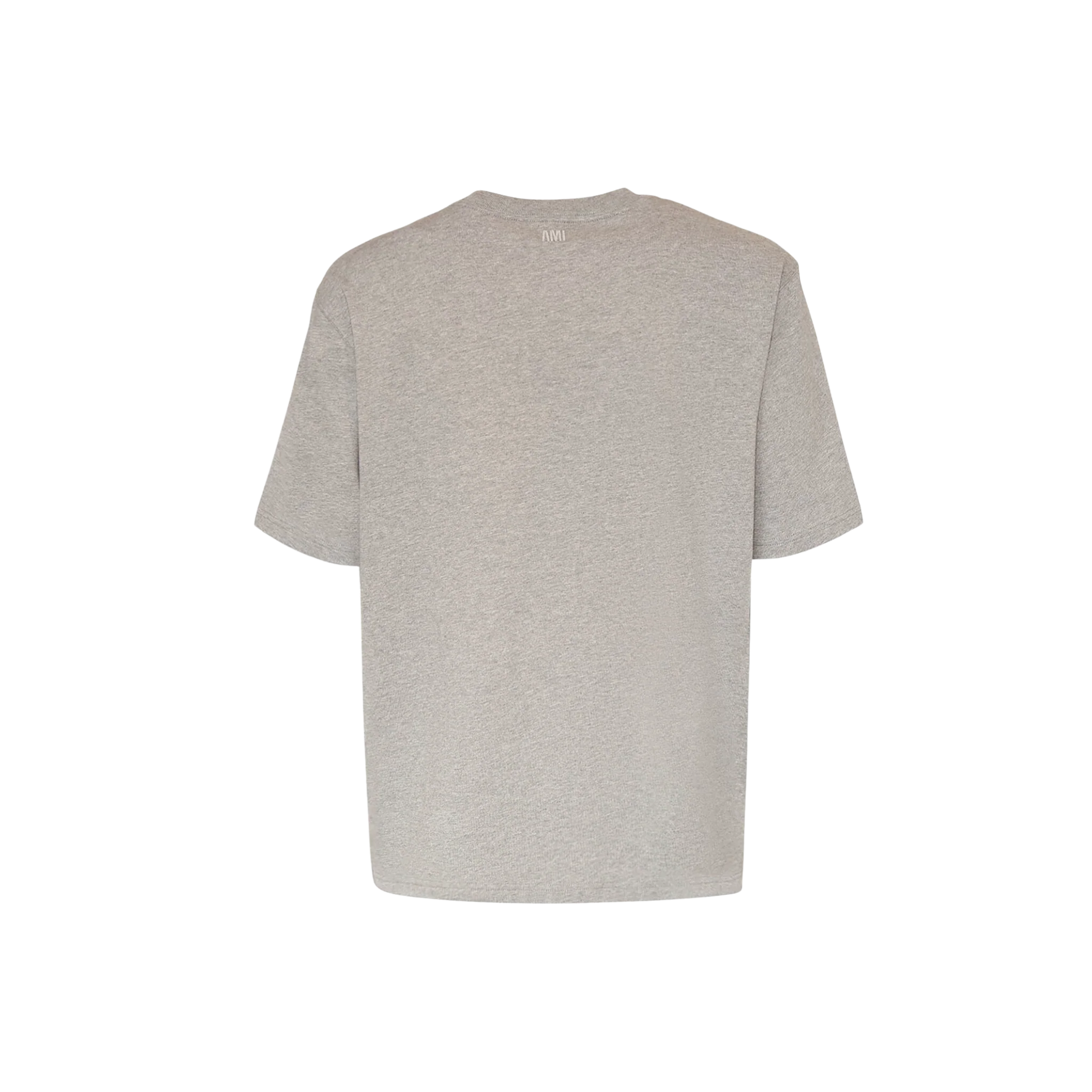 AMI Paris Logo Heavy Cotton T-shirt Grey - Image 2