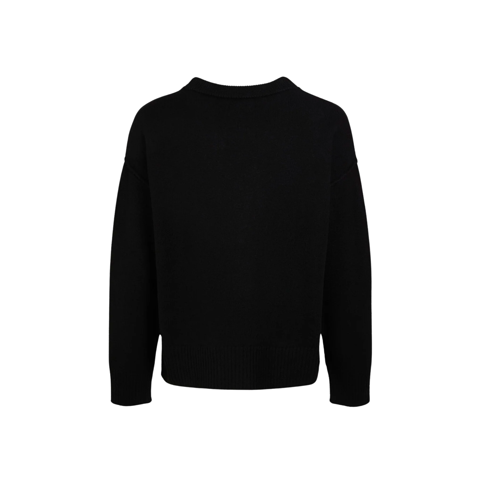 AMI Paris Logo Wool Knit Cardigan Black - Image 2