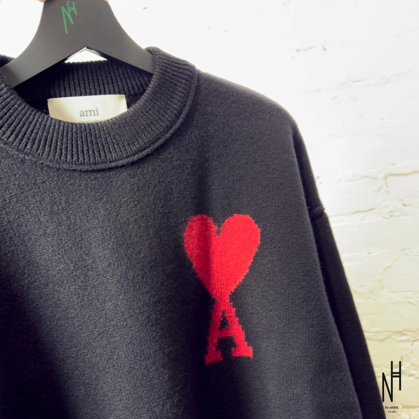 AMI Paris Logo Wool Knit Crewneck Sweater - Image 5