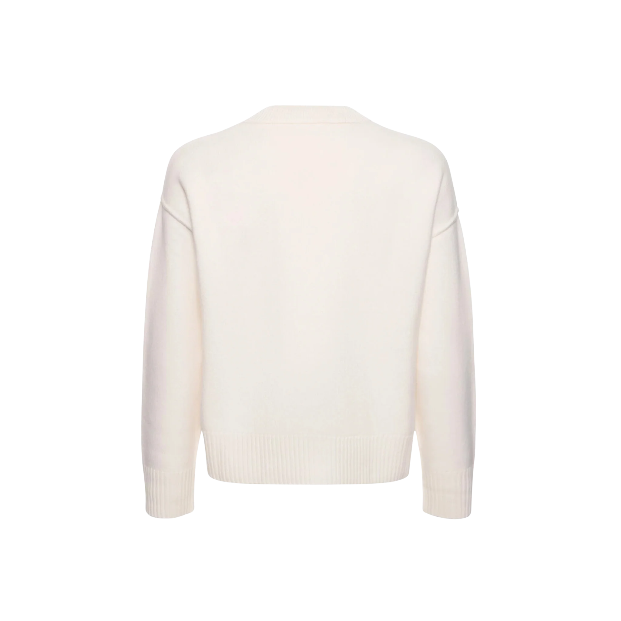 AMI Paris Logo Wool Knit Crewneck White - Image 2