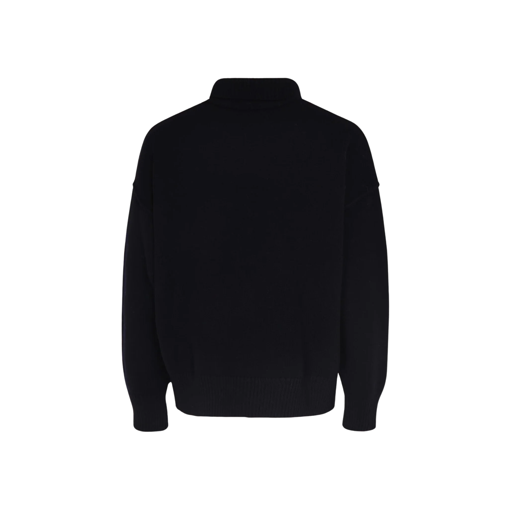 AMI Paris Logo Wool Turtleneck Sweater Black - Image 2