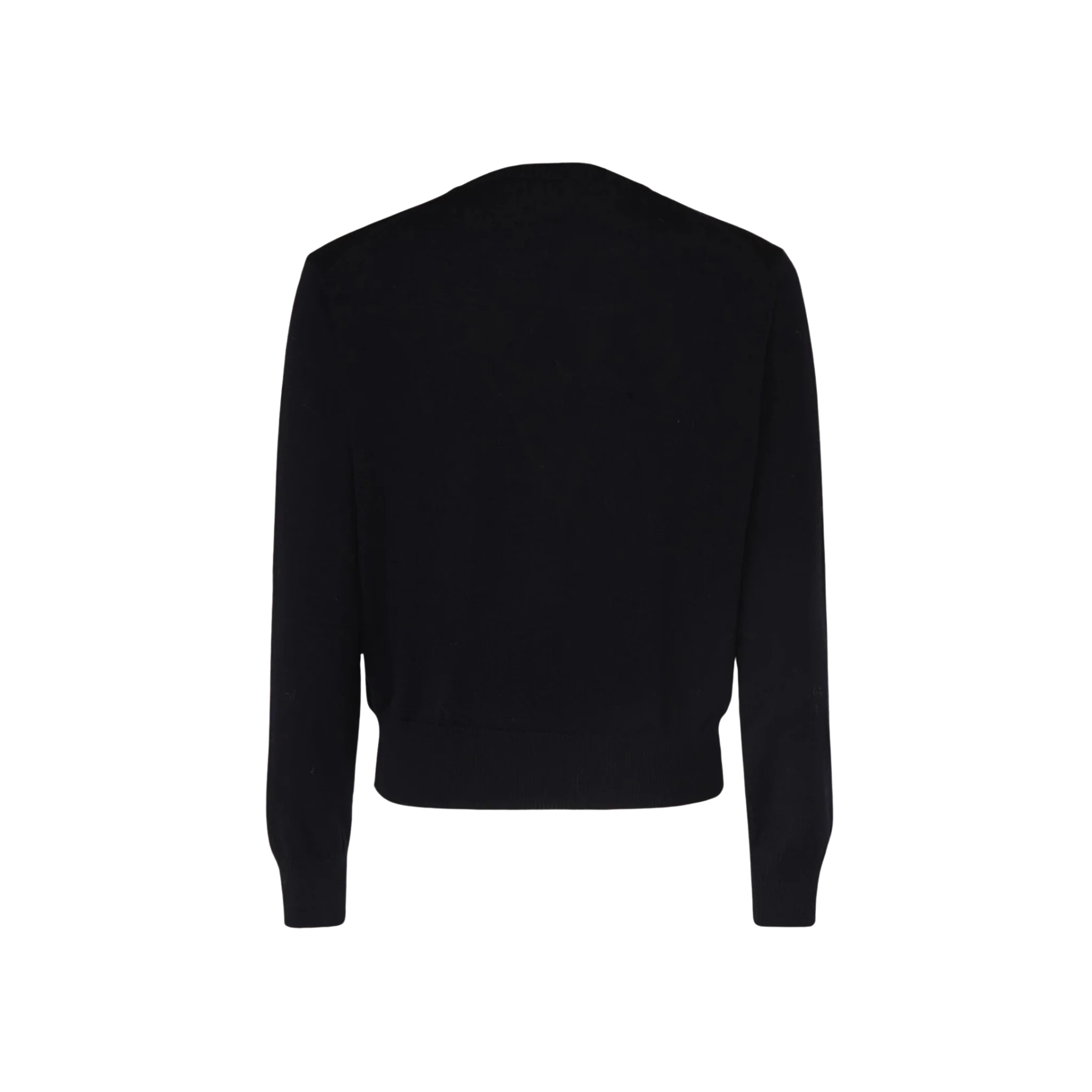 AMI Paris Logo Wool & Viscose Crewneck Sweater Black - Image 2