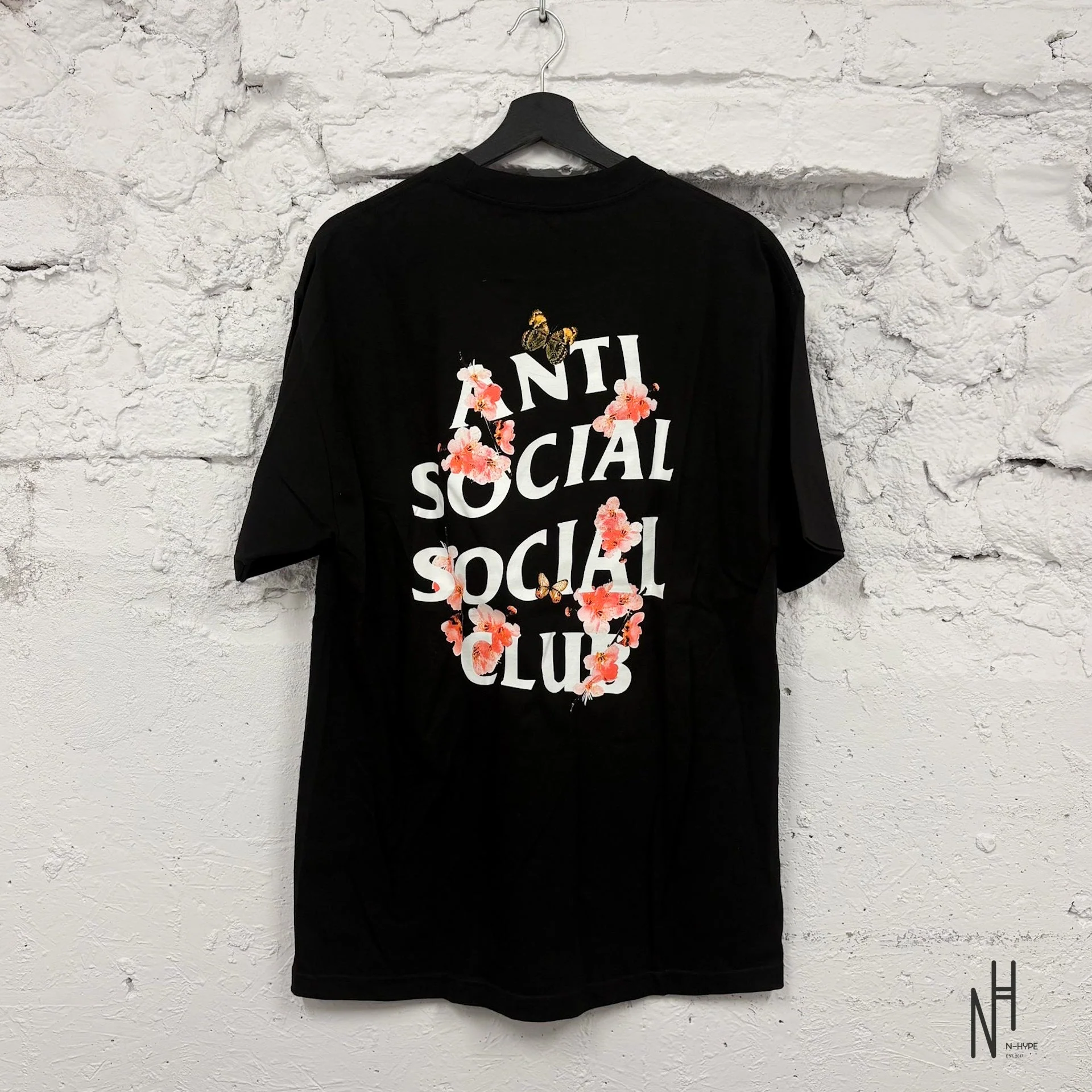 Anti Social Social Club Floral Butterfly T-Shirt Black - Image 2