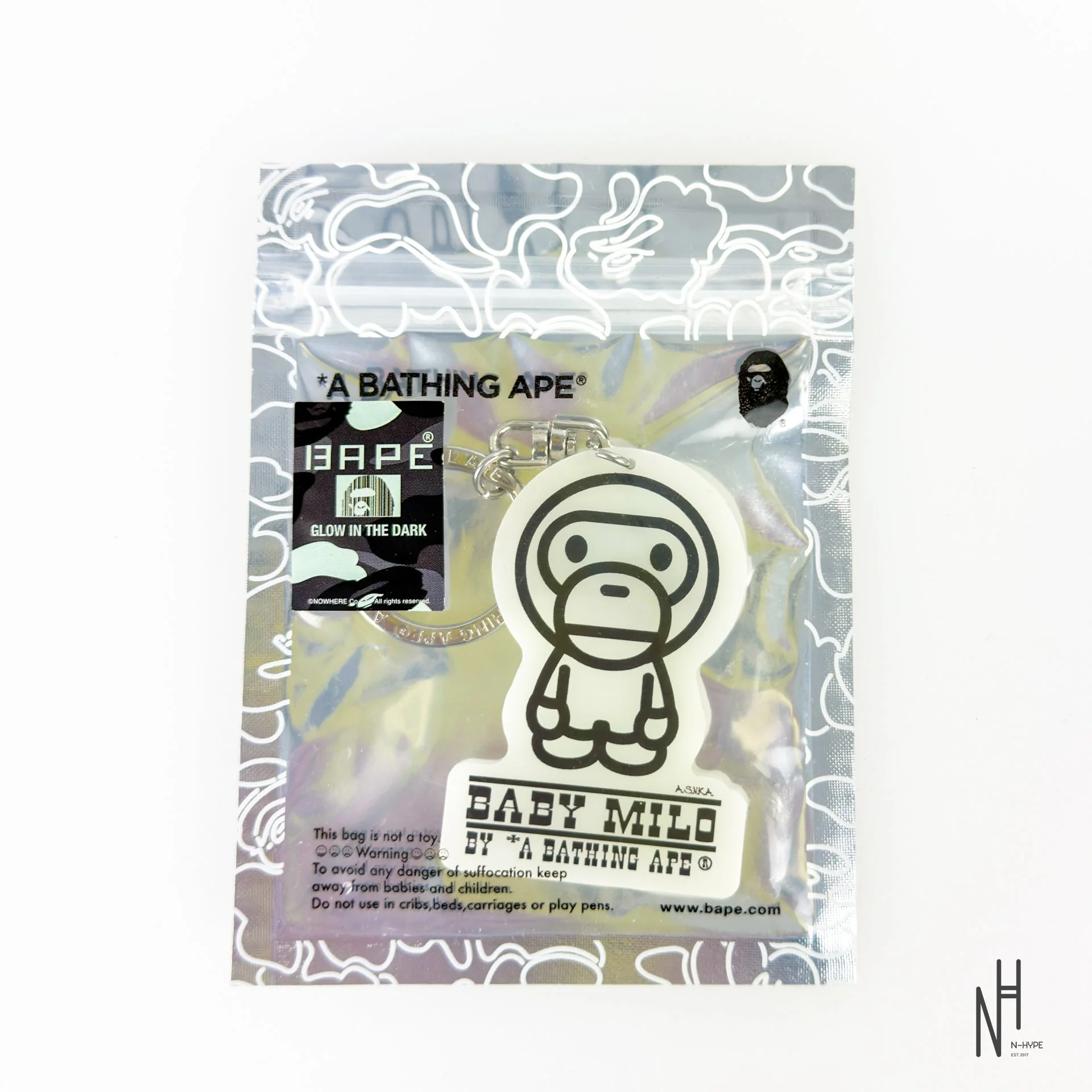 APE HEAD GLOW IN THE DARK BABY MILO KEYCHAIN BABY MILO - Image 4