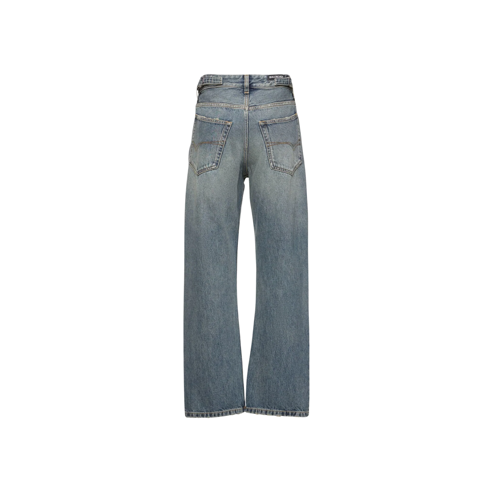 Balenciaga Buckle Loose Fit Denim Jeans - Image 2