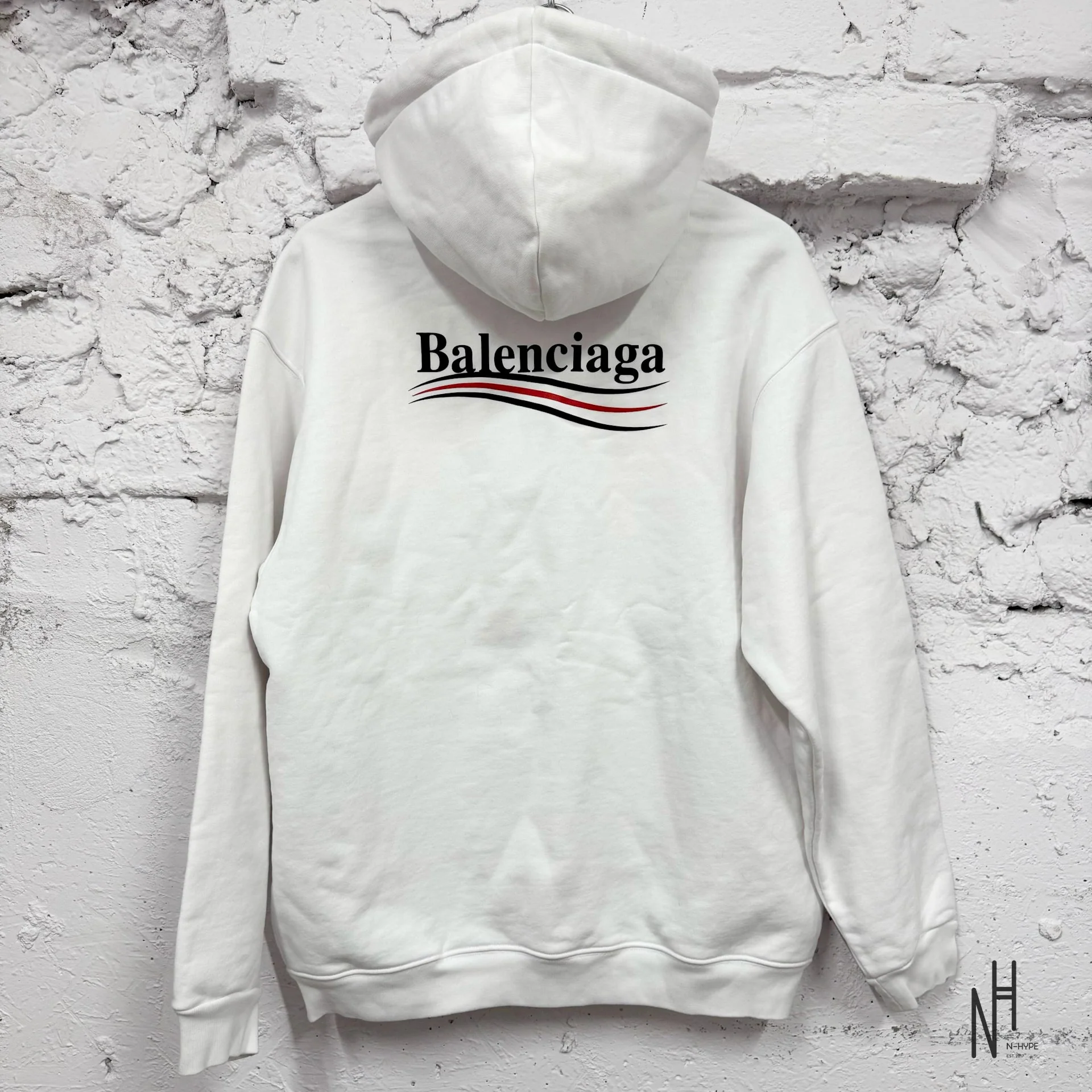 Balenciaga Campaign Logo Hoodie White - Image 2