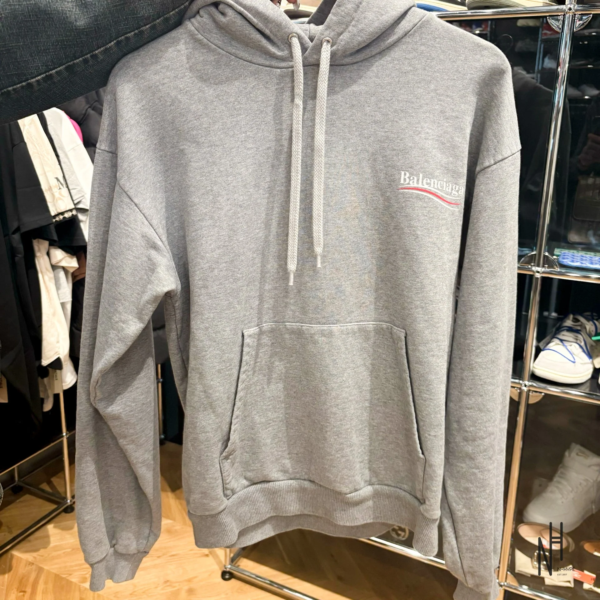 Balenciaga Political Campaign Bernie Logo Hoodie Grey