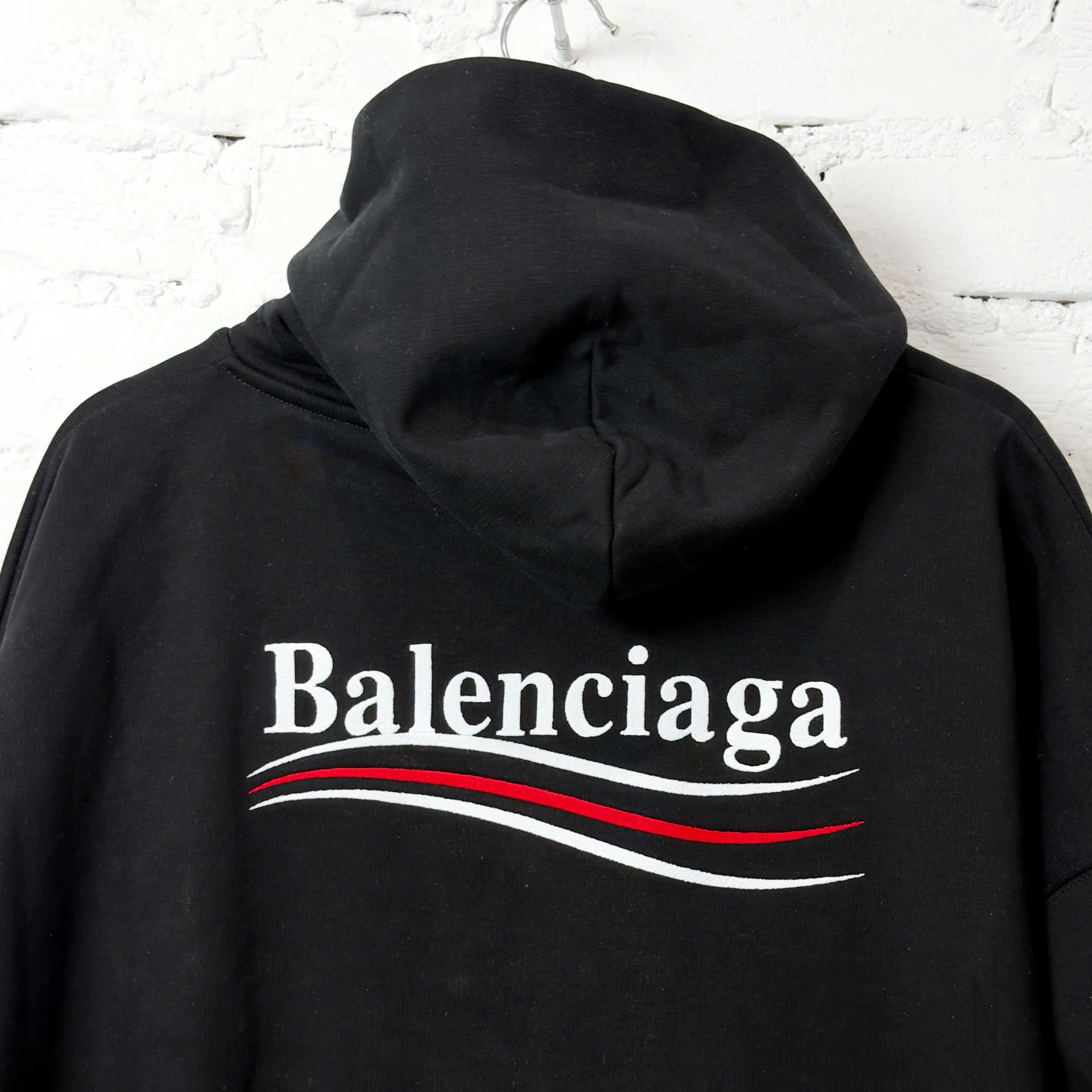 Balenciaga Political Campaign Large Hoodie Black - Image 4