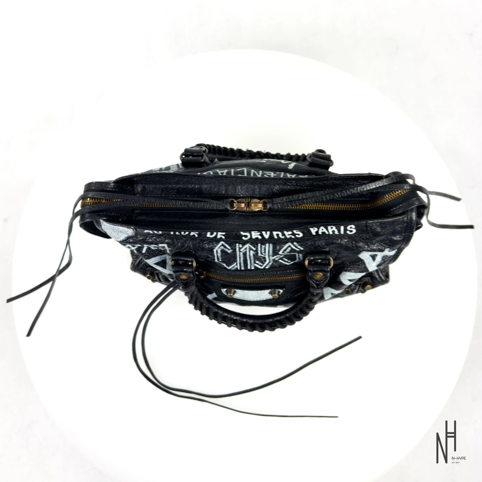 Balenciaga Small Classic City Graffiti Leather Shoulder Bag - Image 2