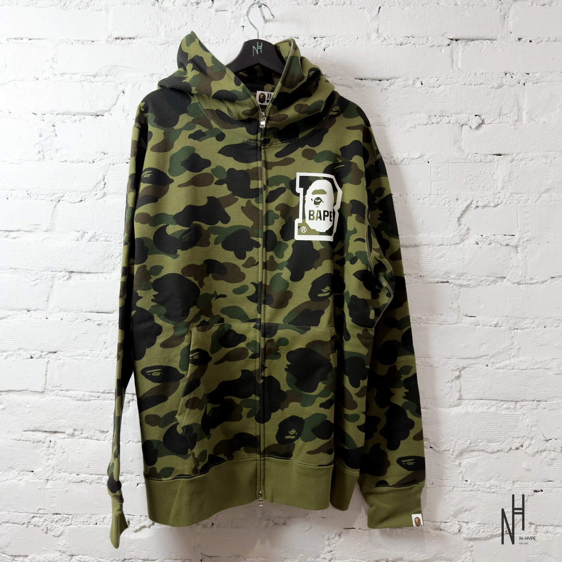 BAPE 1st Camo Bape Full Zip Hoodie Green