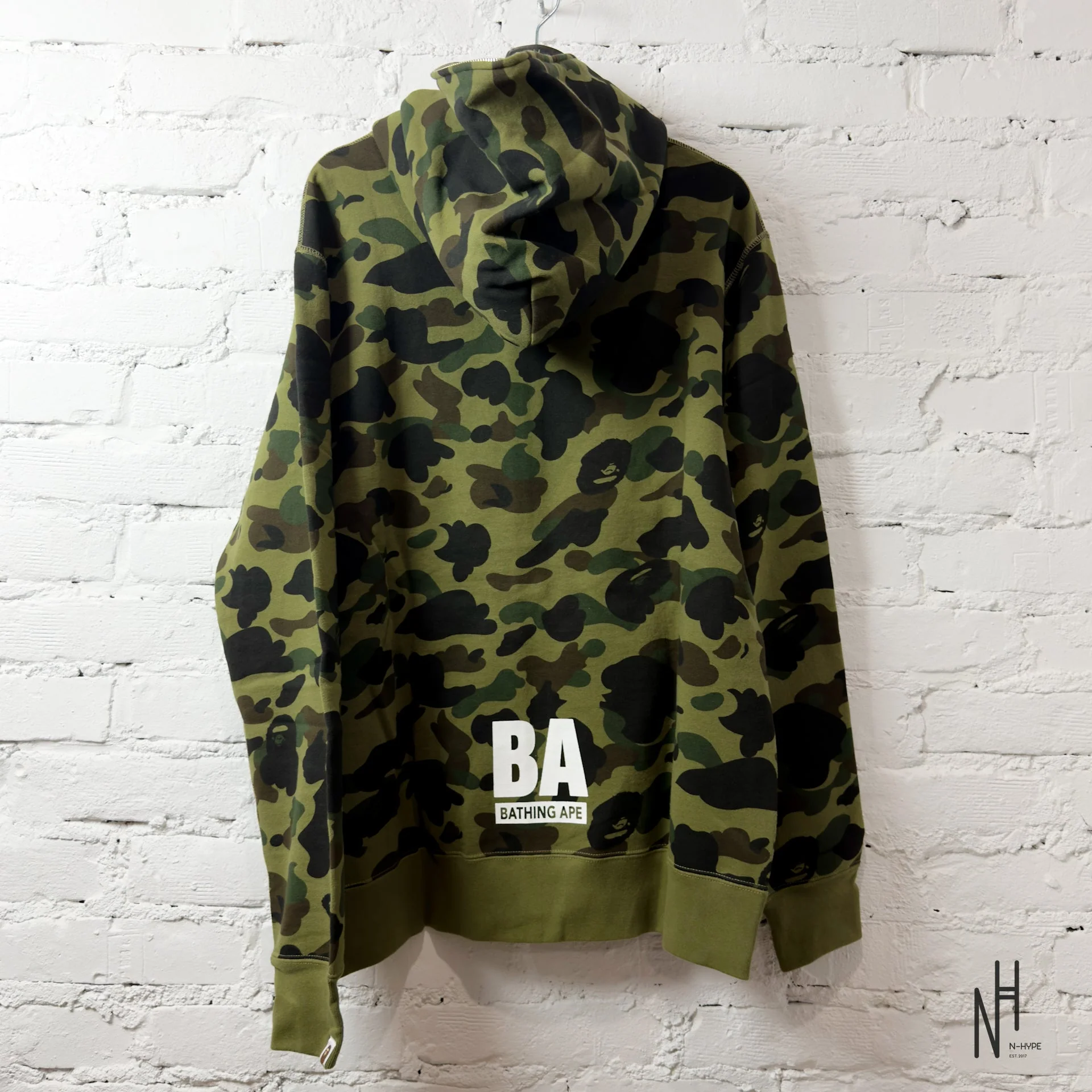 BAPE 1st Camo Bape Full Zip Hoodie Green - Image 3