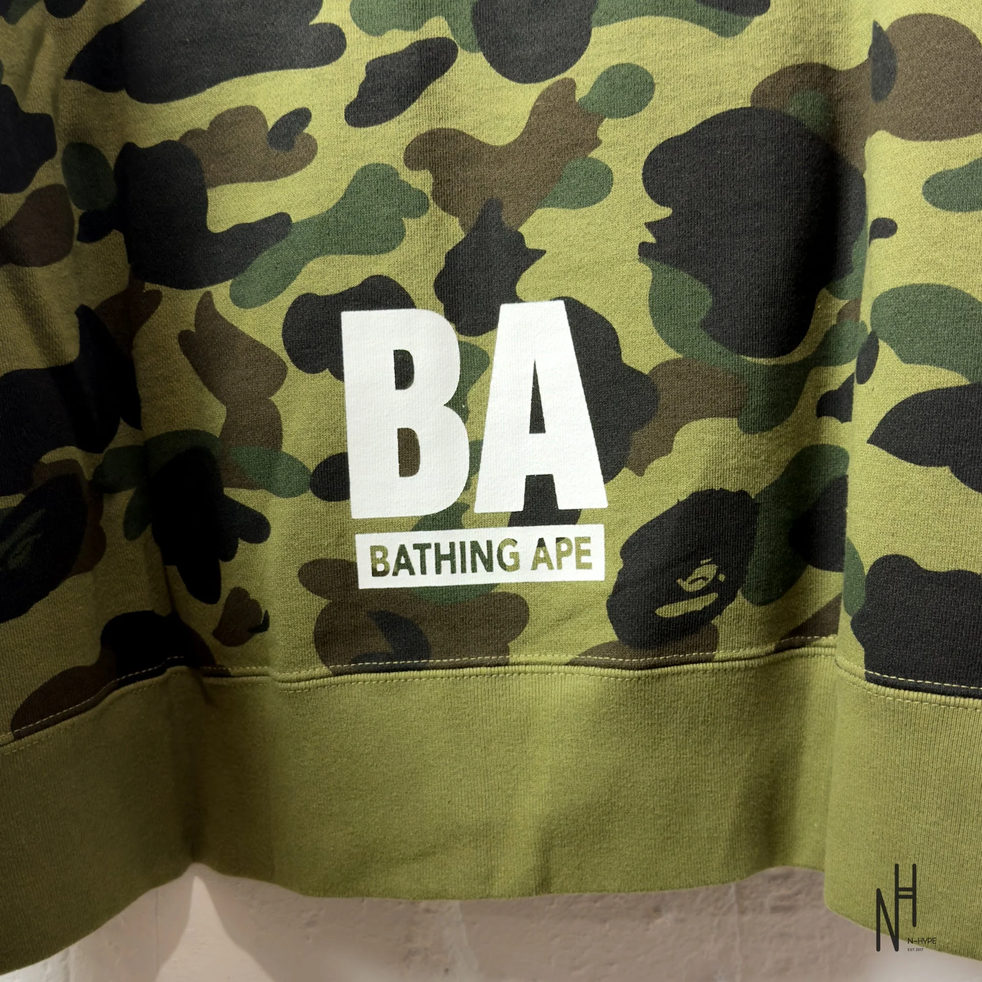 BAPE 1st Camo Bape Full Zip Hoodie Green - Image 4