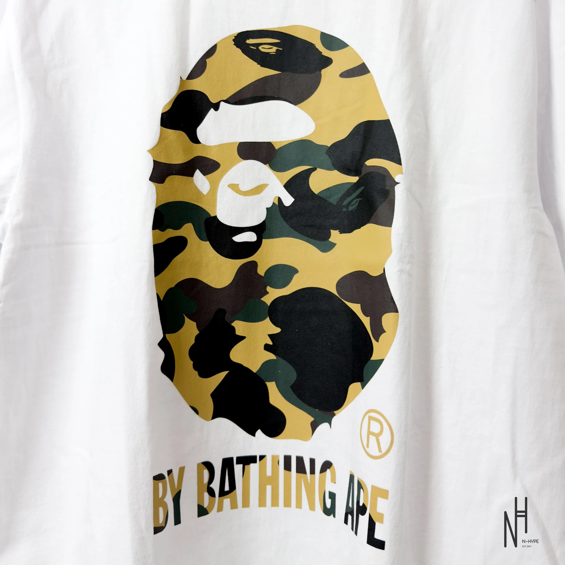 BAPE 1st Camo By Bathing Ape Tee White Yellow - Image 2