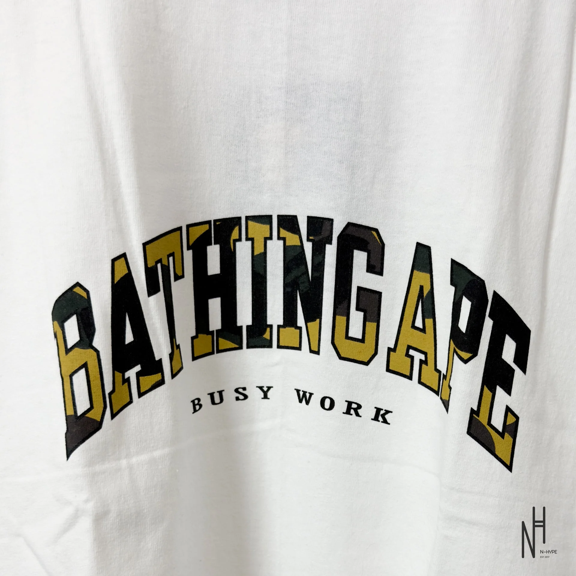 BAPE 1st Camo Logo Tee White Yellow - Image 2