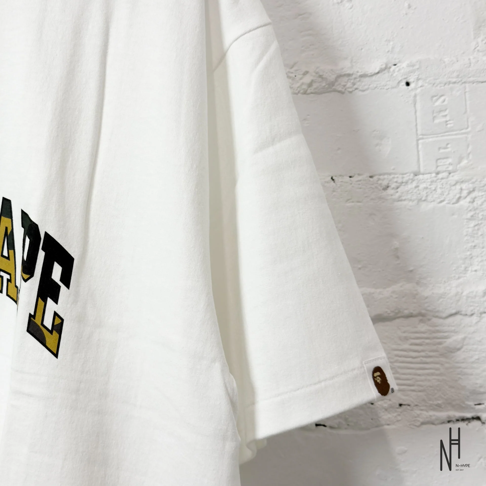 BAPE 1st Camo Logo Tee White Yellow - Image 3