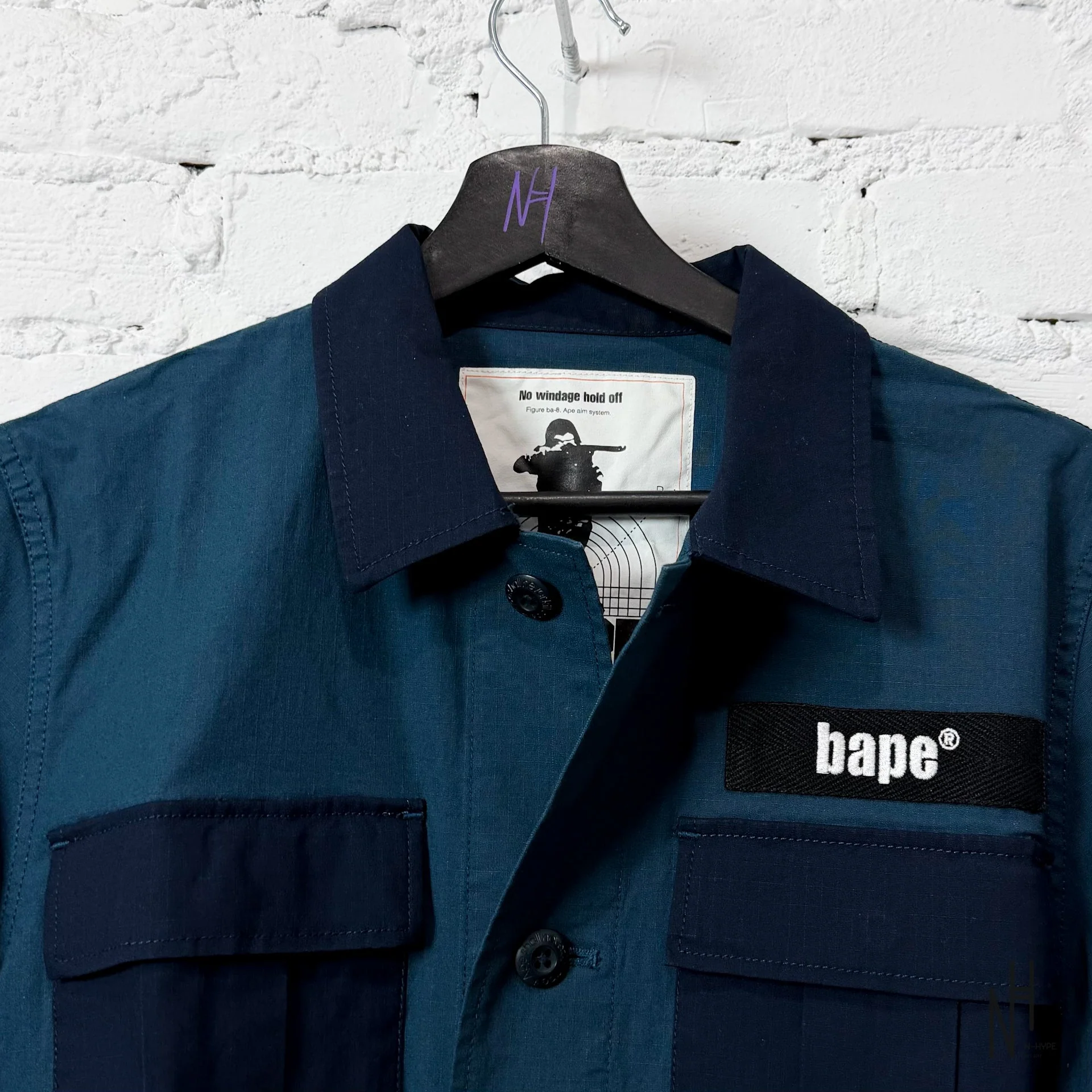 BAPE 1st Camo Military Shirt Navy - Image 2