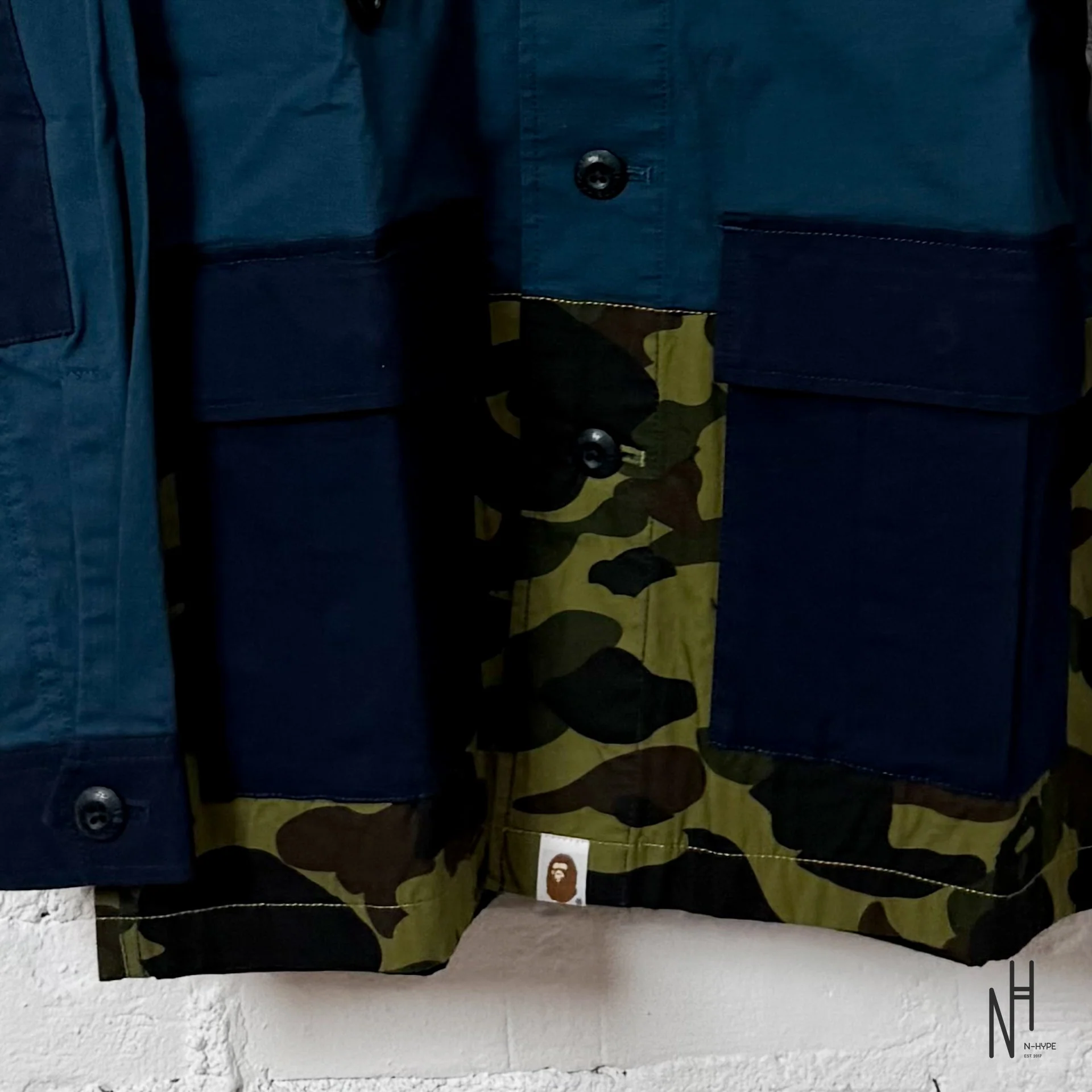 BAPE 1st Camo Military Shirt Navy - Image 3