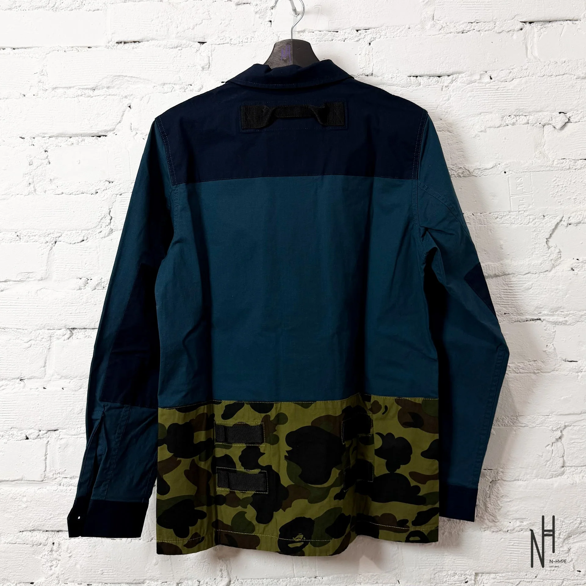BAPE 1st Camo Military Shirt Navy - Image 4