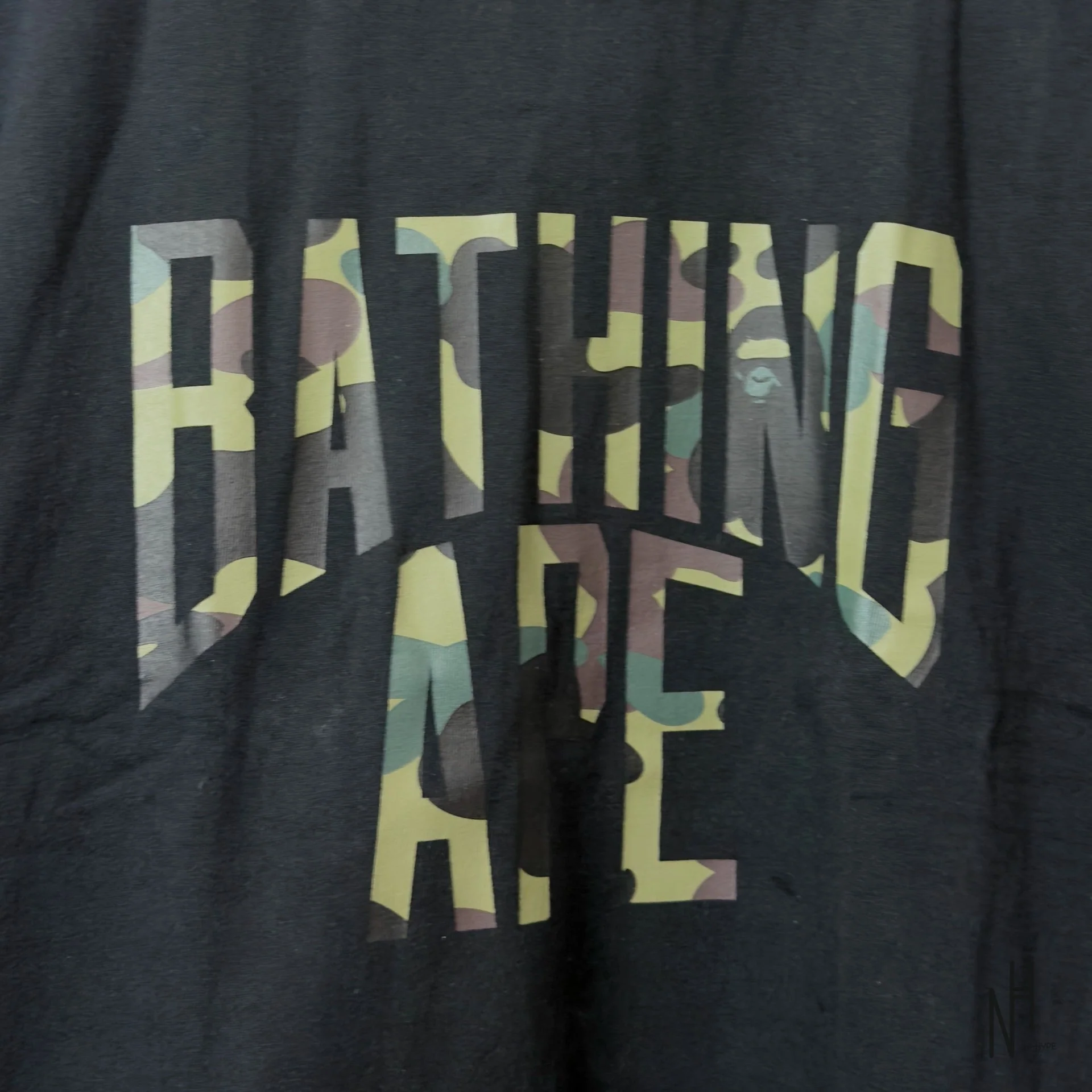 BAPE 1st Camo NYC Logo Tee Black Green - Image 2