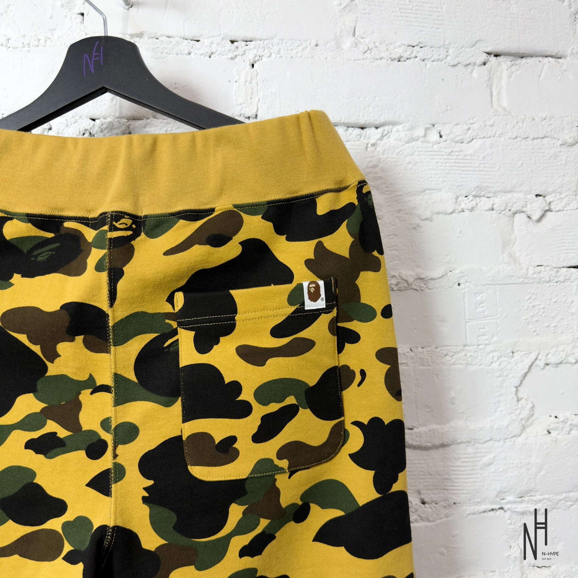 BAPE 1st Camo Shark Slim Sweat Pants (SS22) Yellow  Black - Image 4