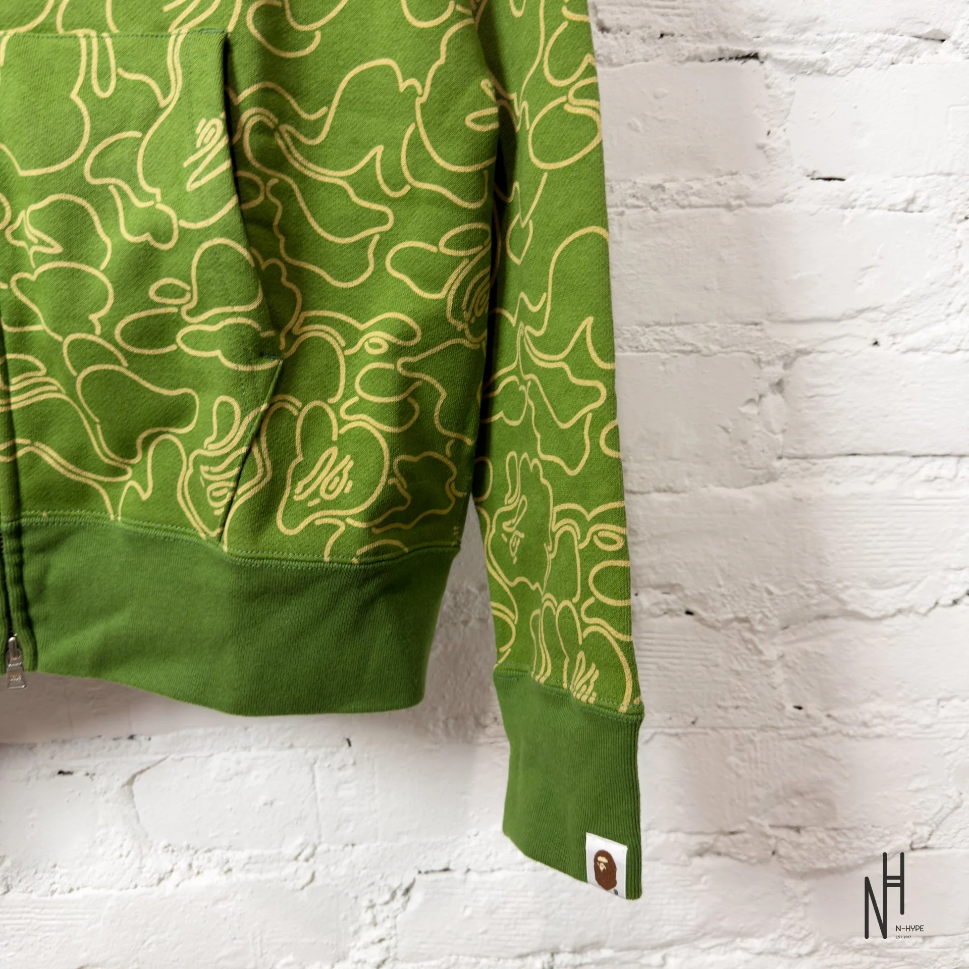 BAPE 30th Anniversary Line Camo Shark Full Zip Hoodie Green - Image 4