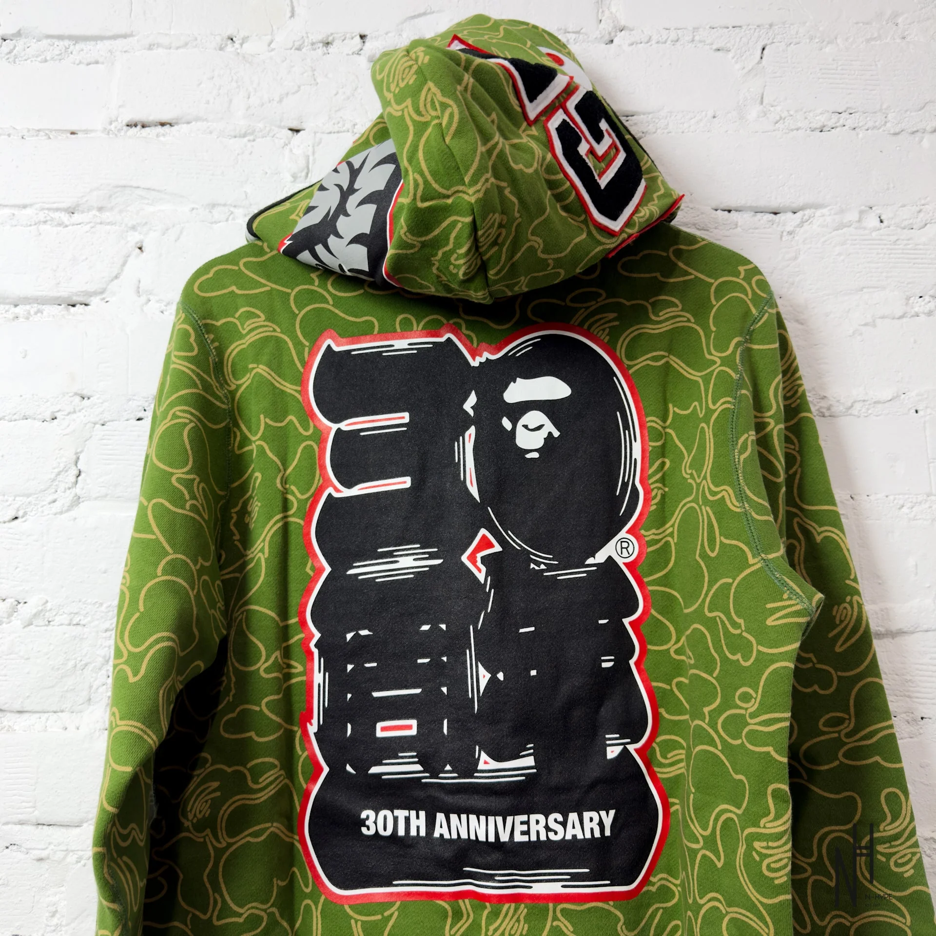 BAPE 30th Anniversary Line Camo Shark Full Zip Hoodie Green - Image 6