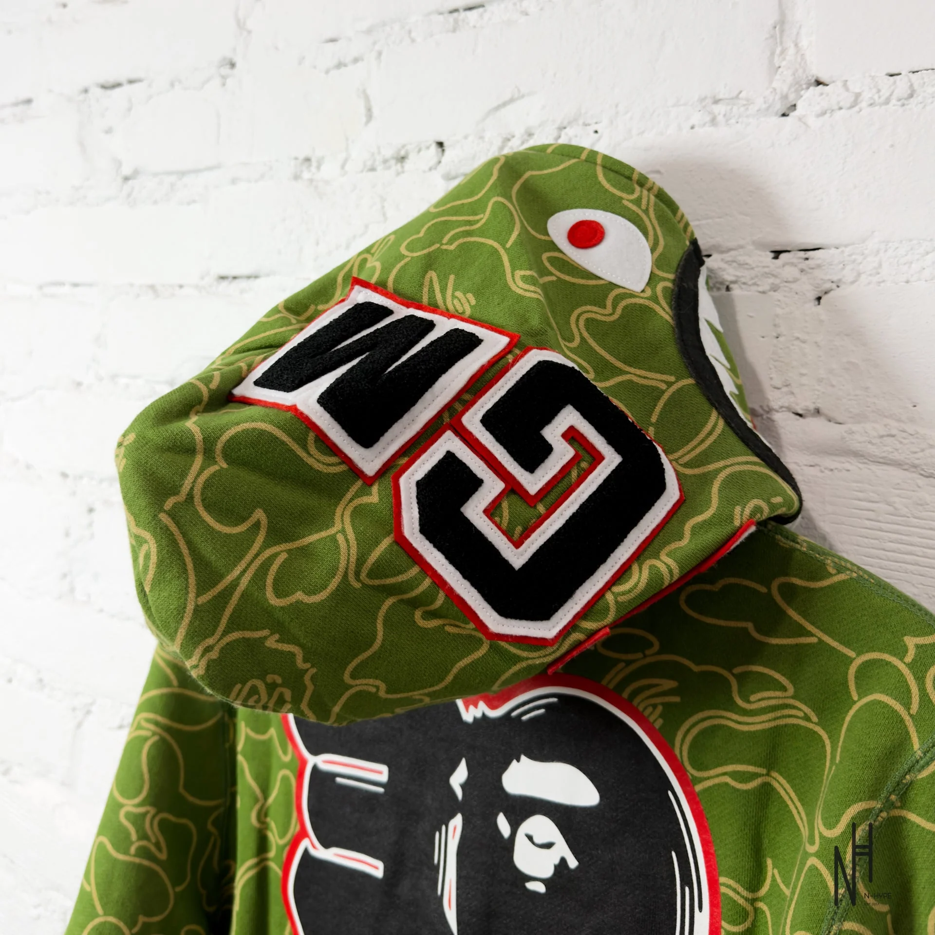 BAPE 30th Anniversary Line Camo Shark Full Zip Hoodie Green - Image 8