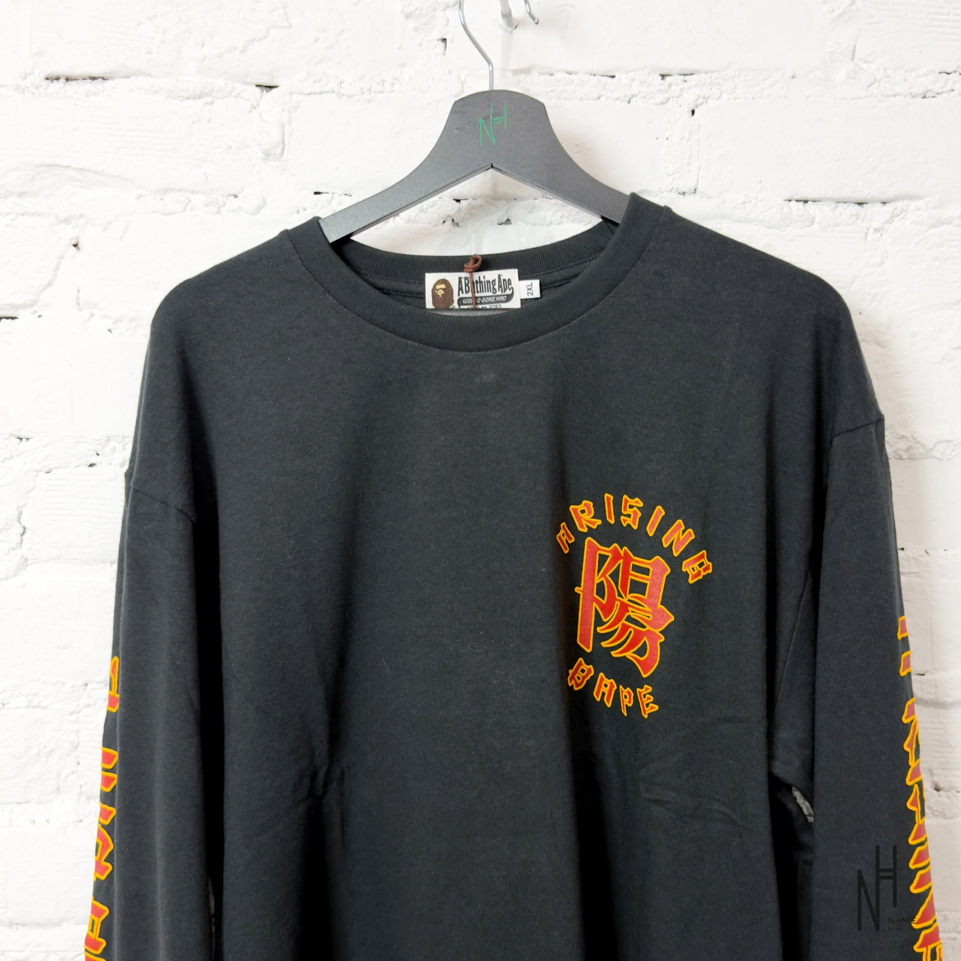Bape A Rising Bape Long Sleeve Black - Image 2