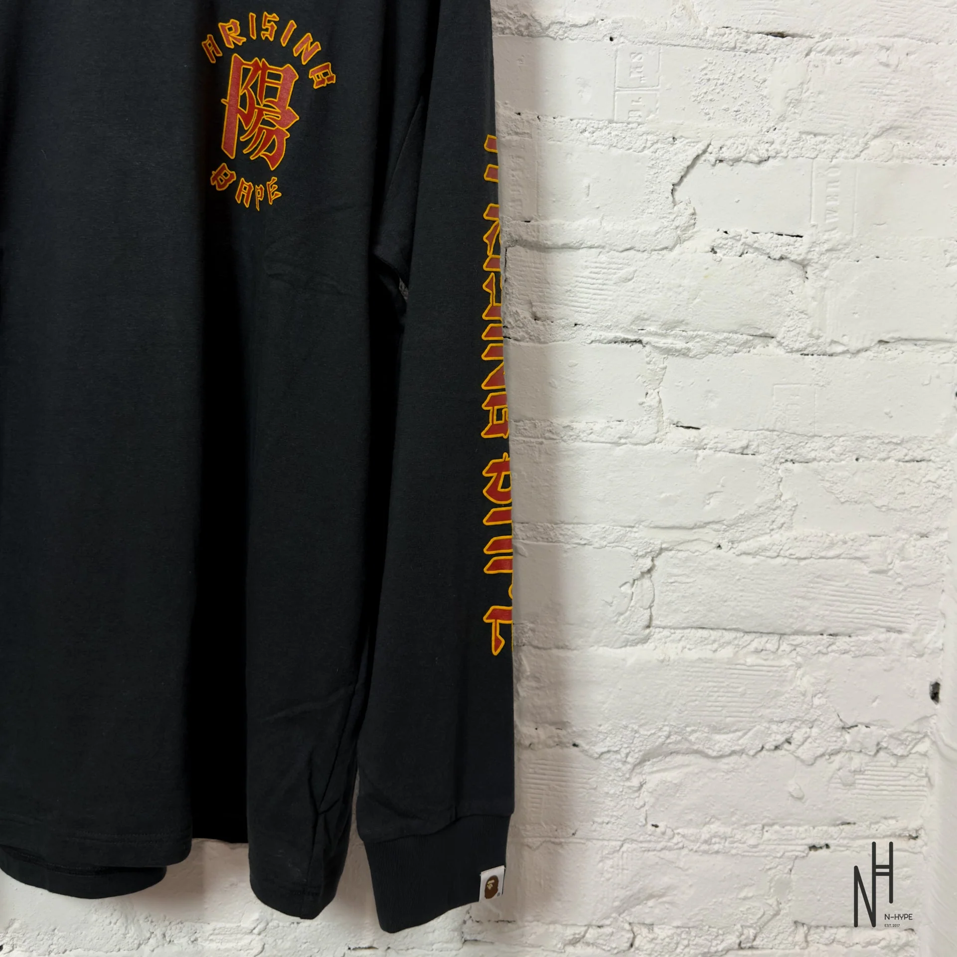 Bape A Rising Bape Long Sleeve Black - Image 3