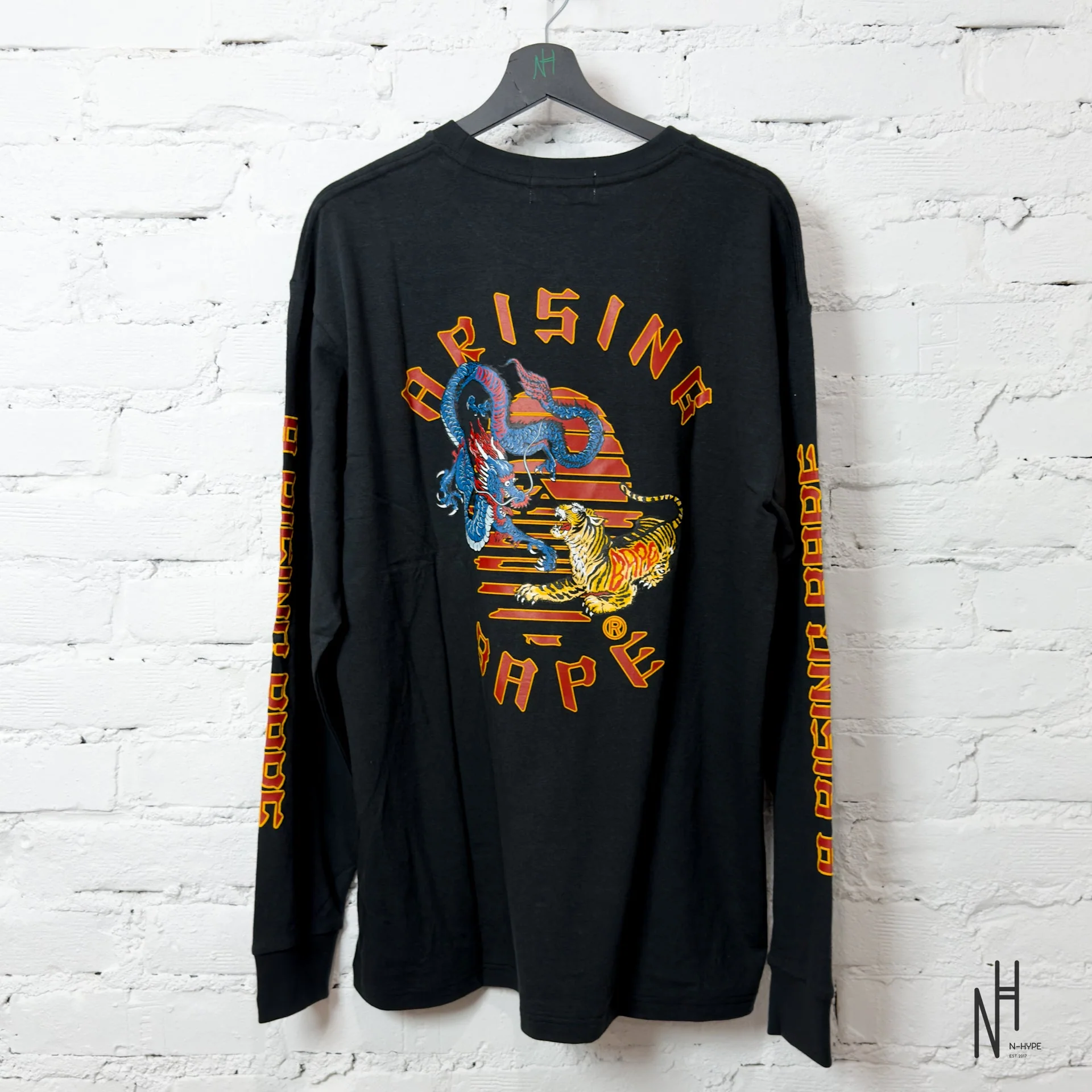 Bape A Rising Bape Long Sleeve Black - Image 4