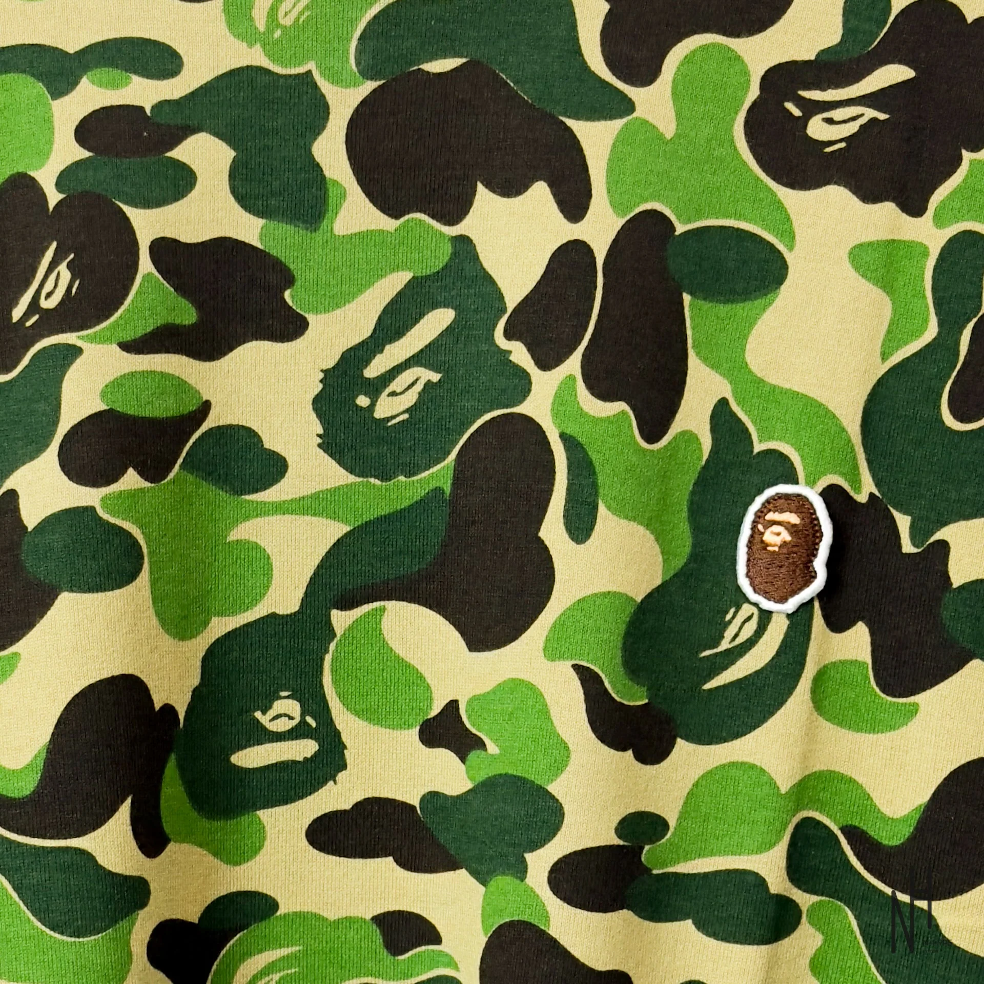 BAPE ABC Camo Ape Head One Point Green - Image 2