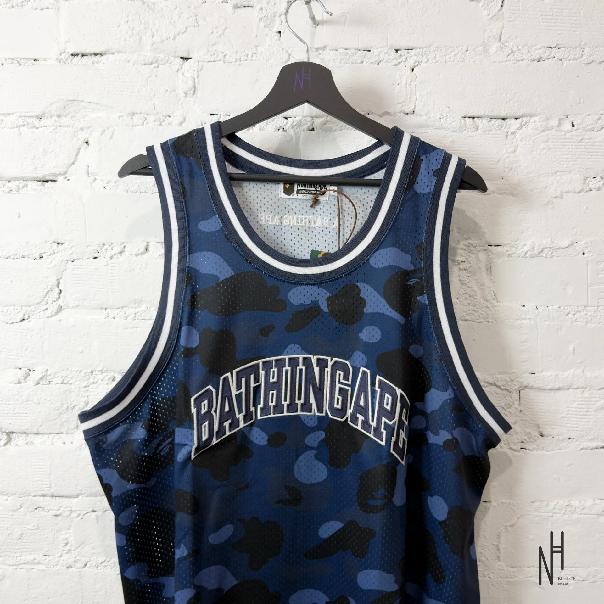 BAPE ABC Camo Basketball Tank Top Navy - Image 2
