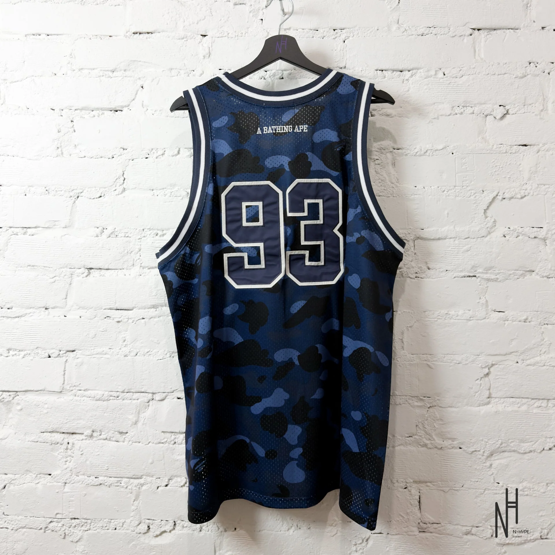 BAPE ABC Camo Basketball Tank Top Navy - Image 3