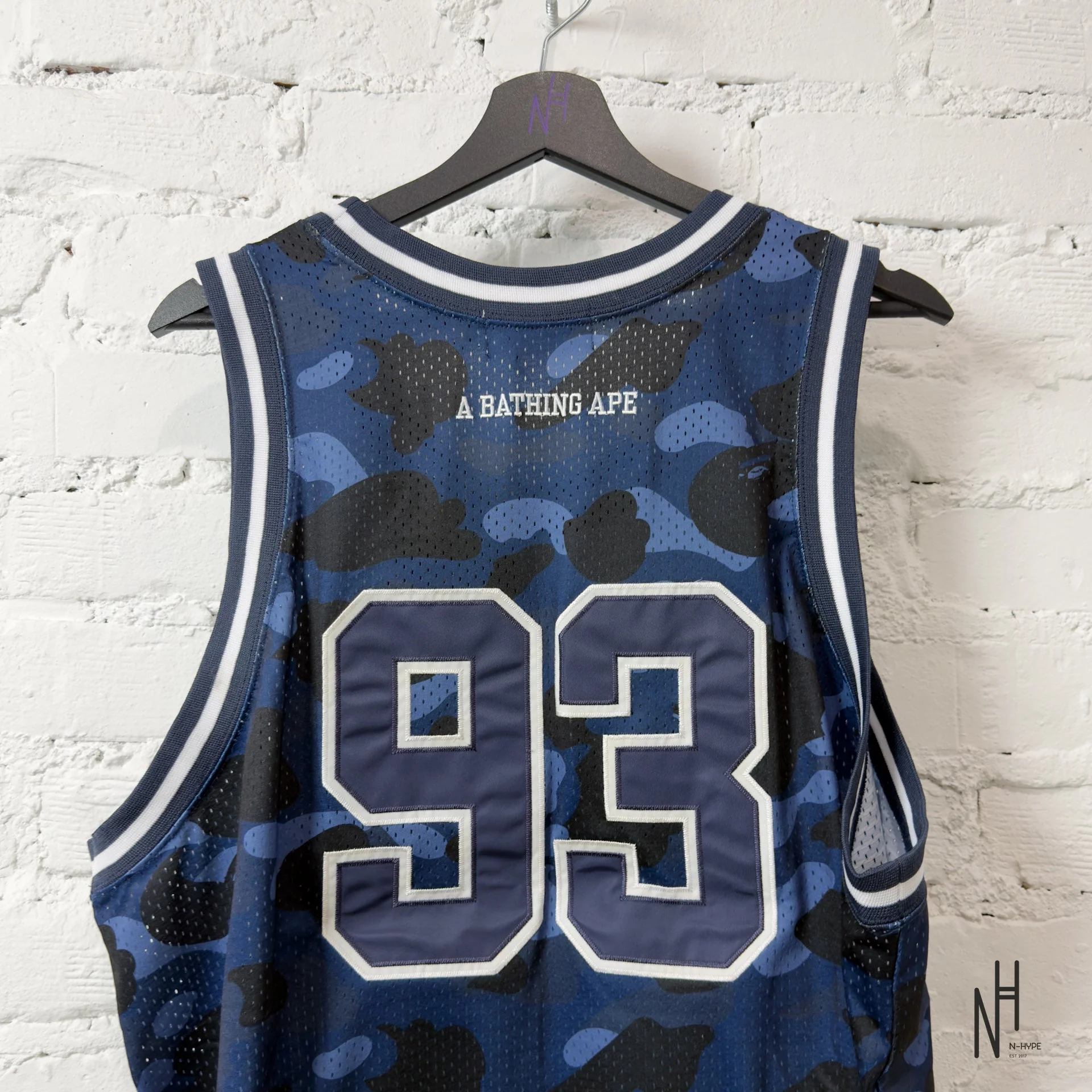 BAPE ABC Camo Basketball Tank Top Navy - Image 4
