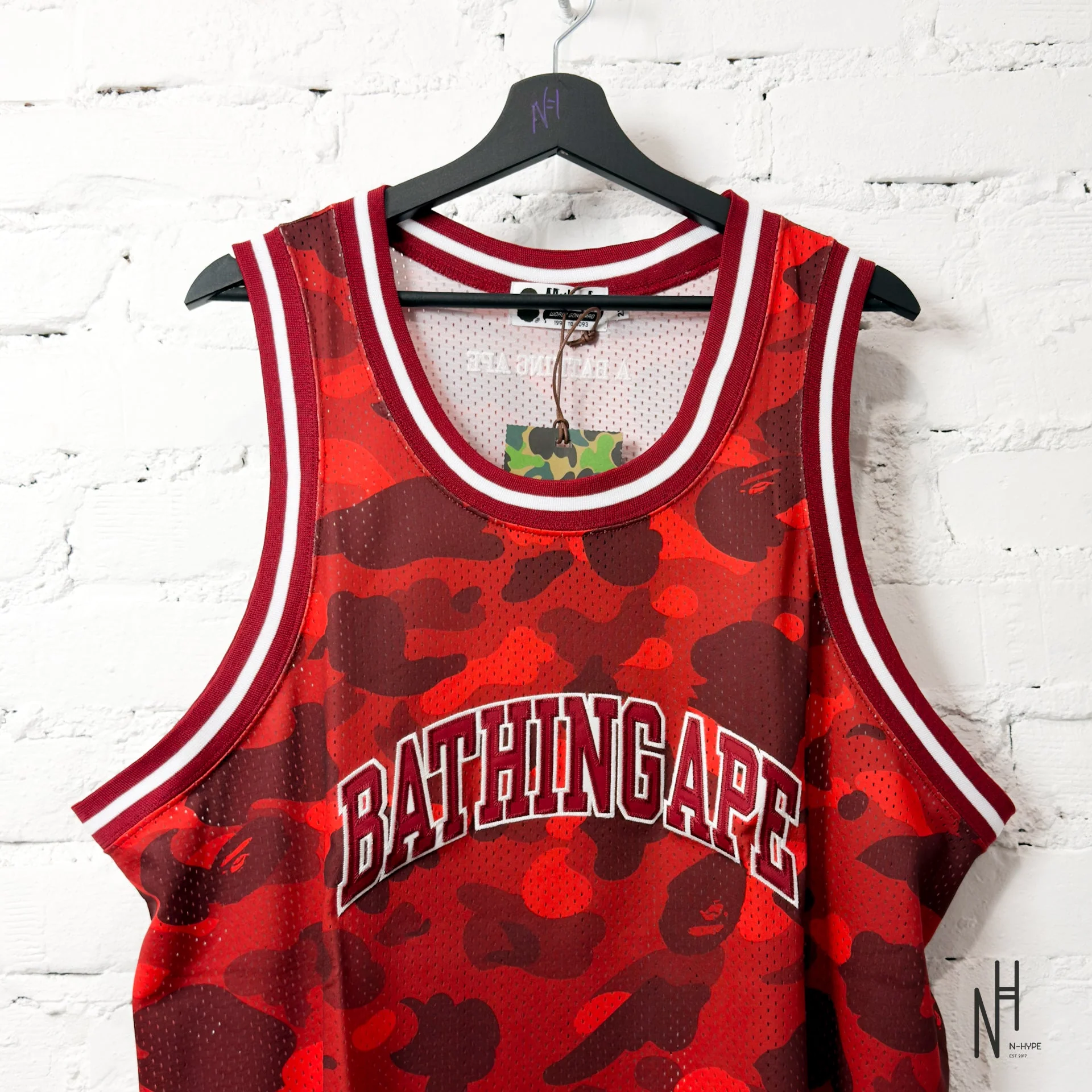 BAPE ABC Camo Basketball Tank Top Red - Image 2