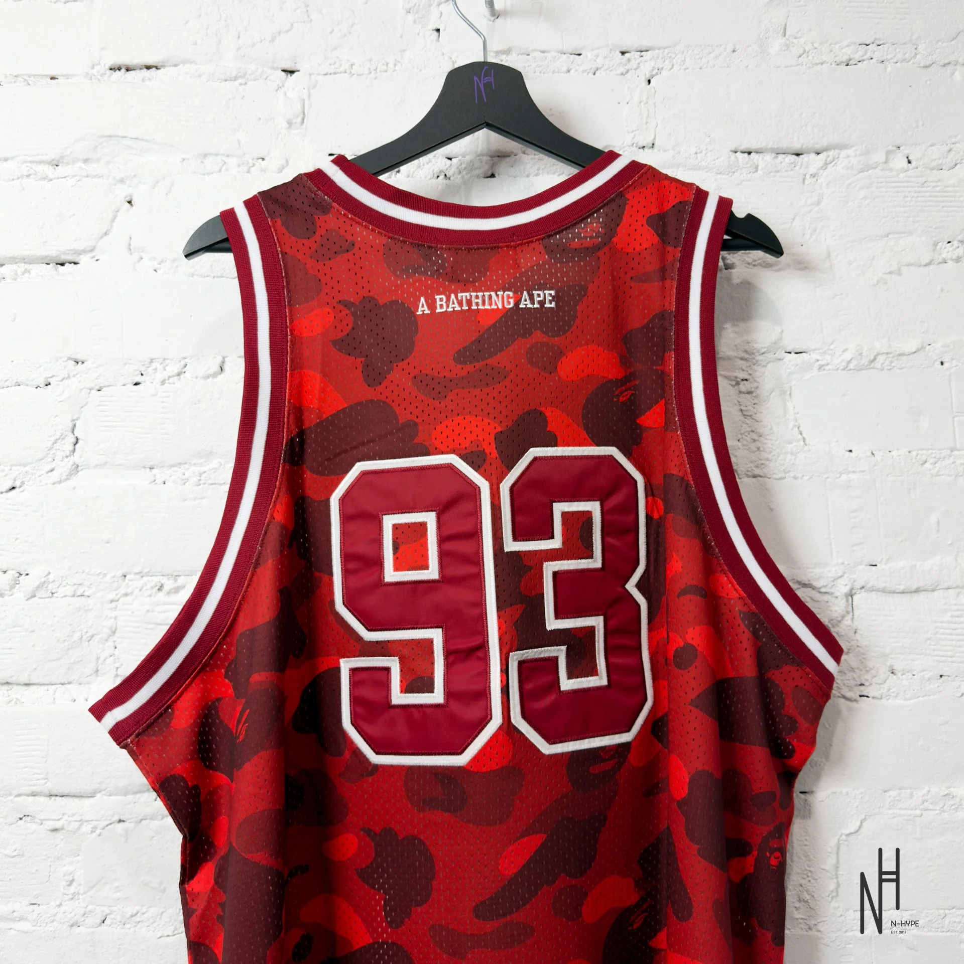 BAPE ABC Camo Basketball Tank Top Red - Image 4