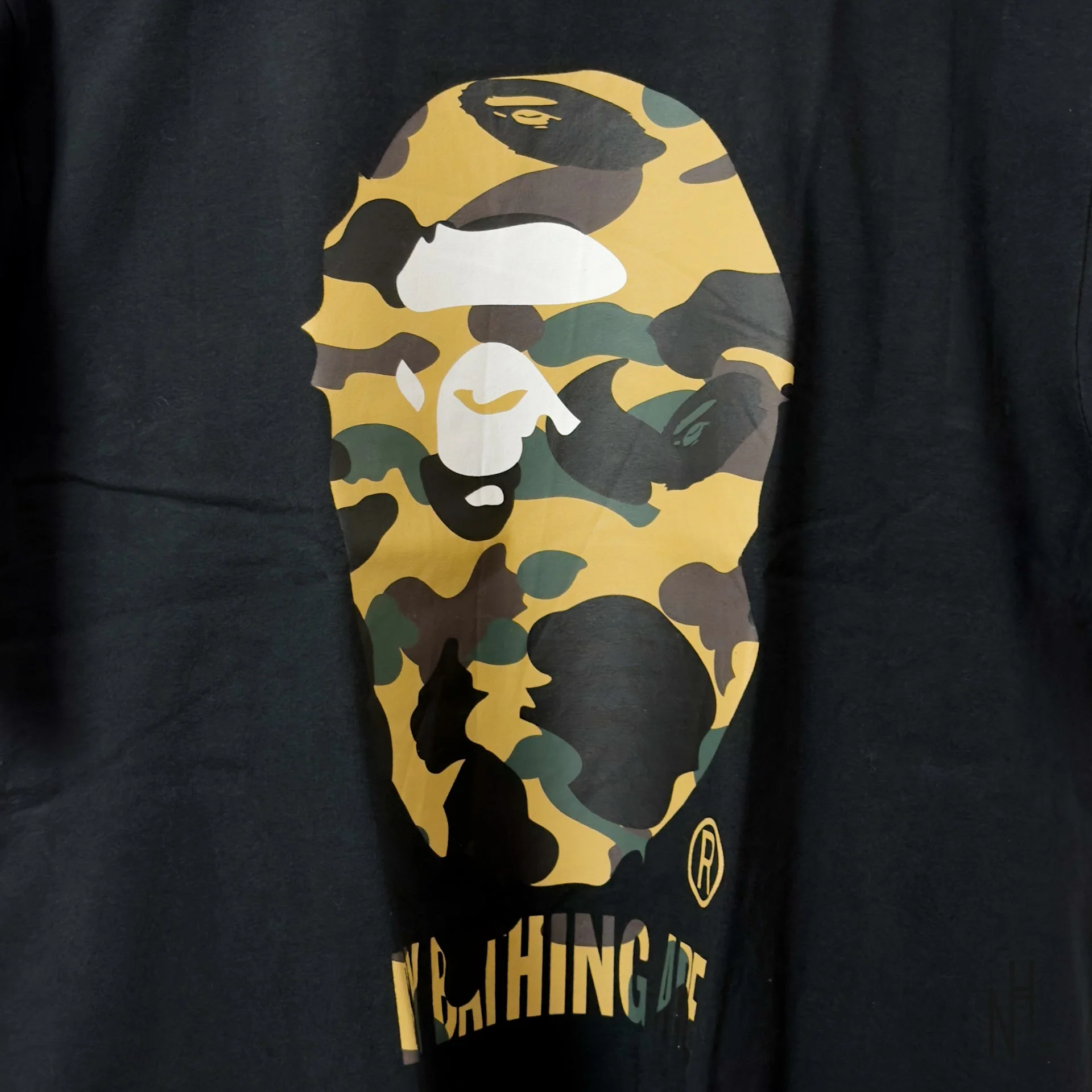 BAPE ABC Camo By Bathing Ape Tee Black Yellow - Image 2