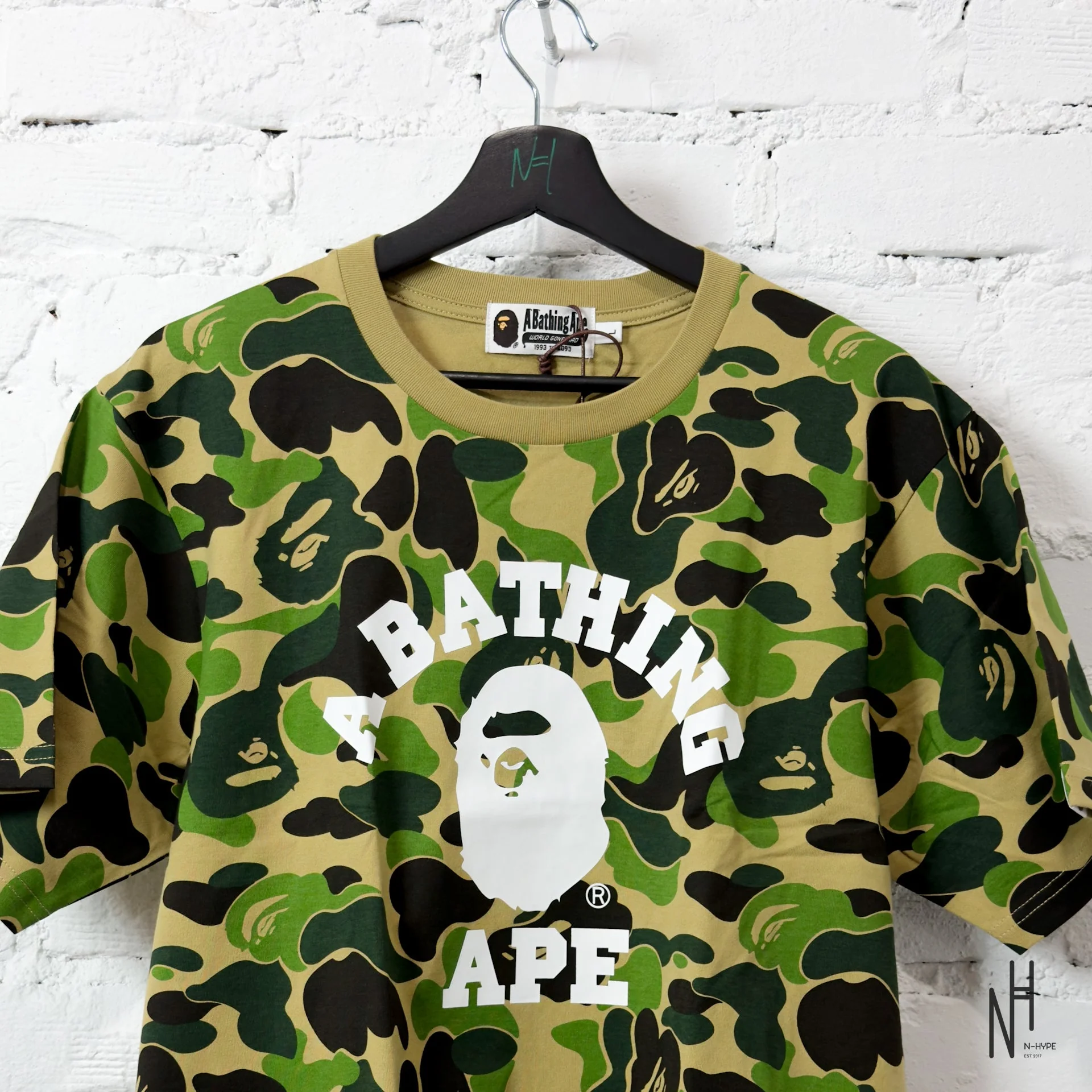 BAPE ABC Camo College Tee Green - Image 3