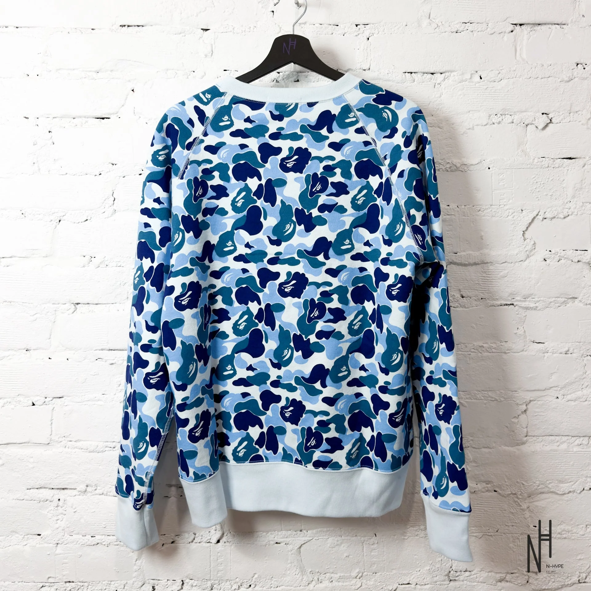 Bape ABC Camo Crystal Stone Crewneck Blue - Image 4