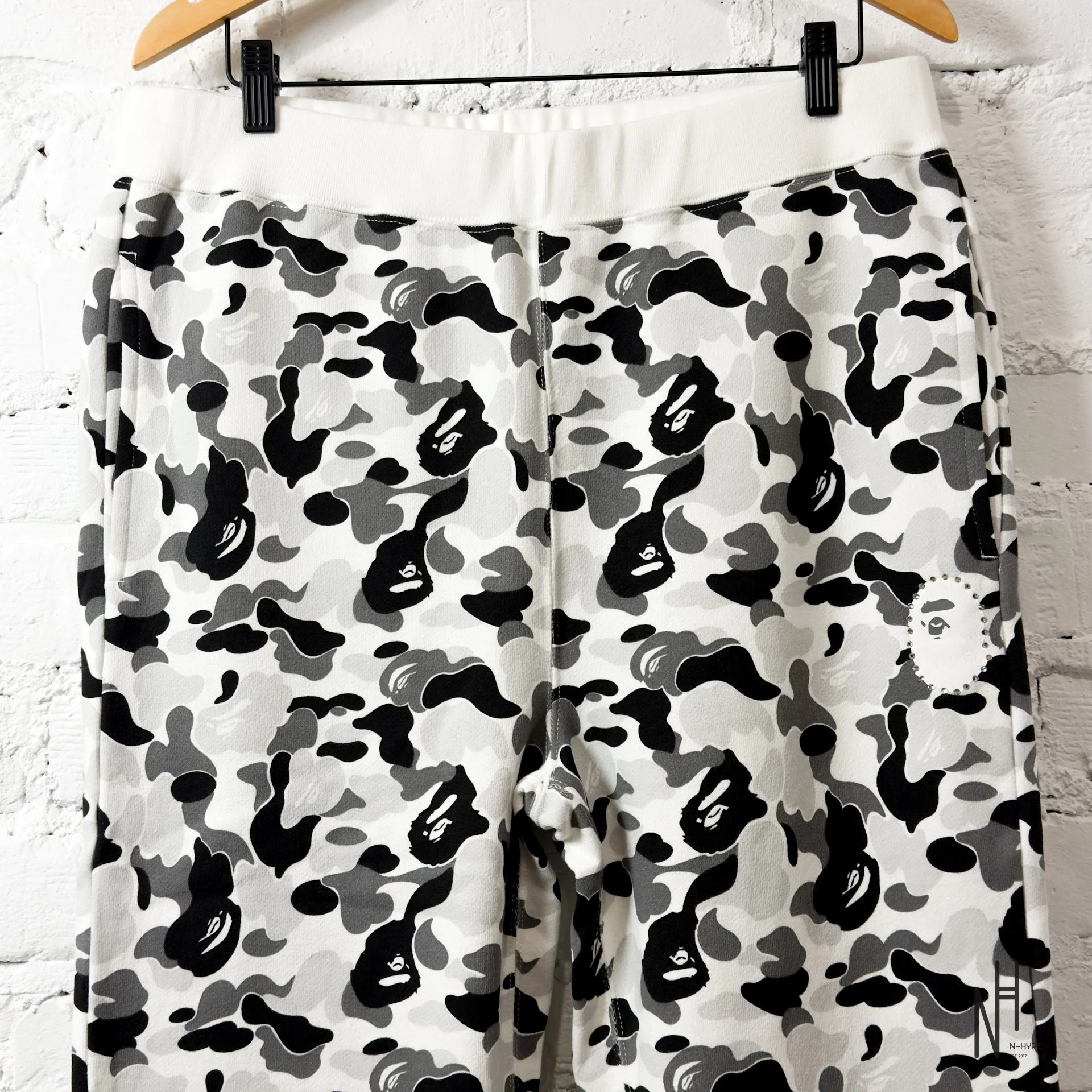 BAPE ABC Camo Crystal Stone Sweat Pants Gray - Image 2