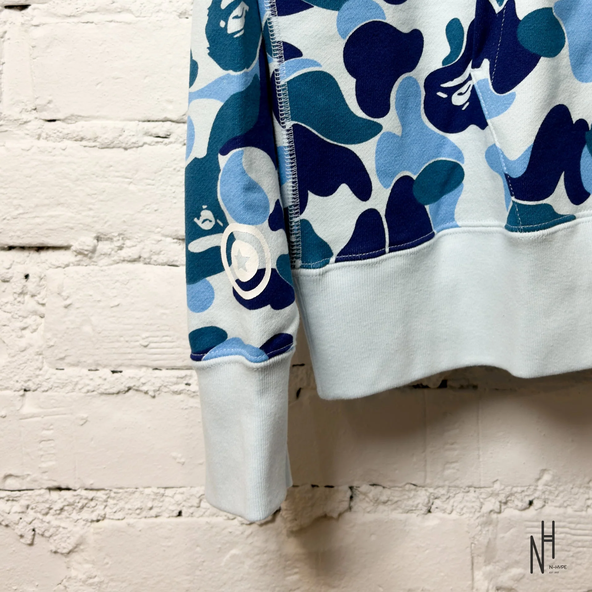 BAPE ABC Camo Shark Full Zip Hoodie Blue PONR - Image 3