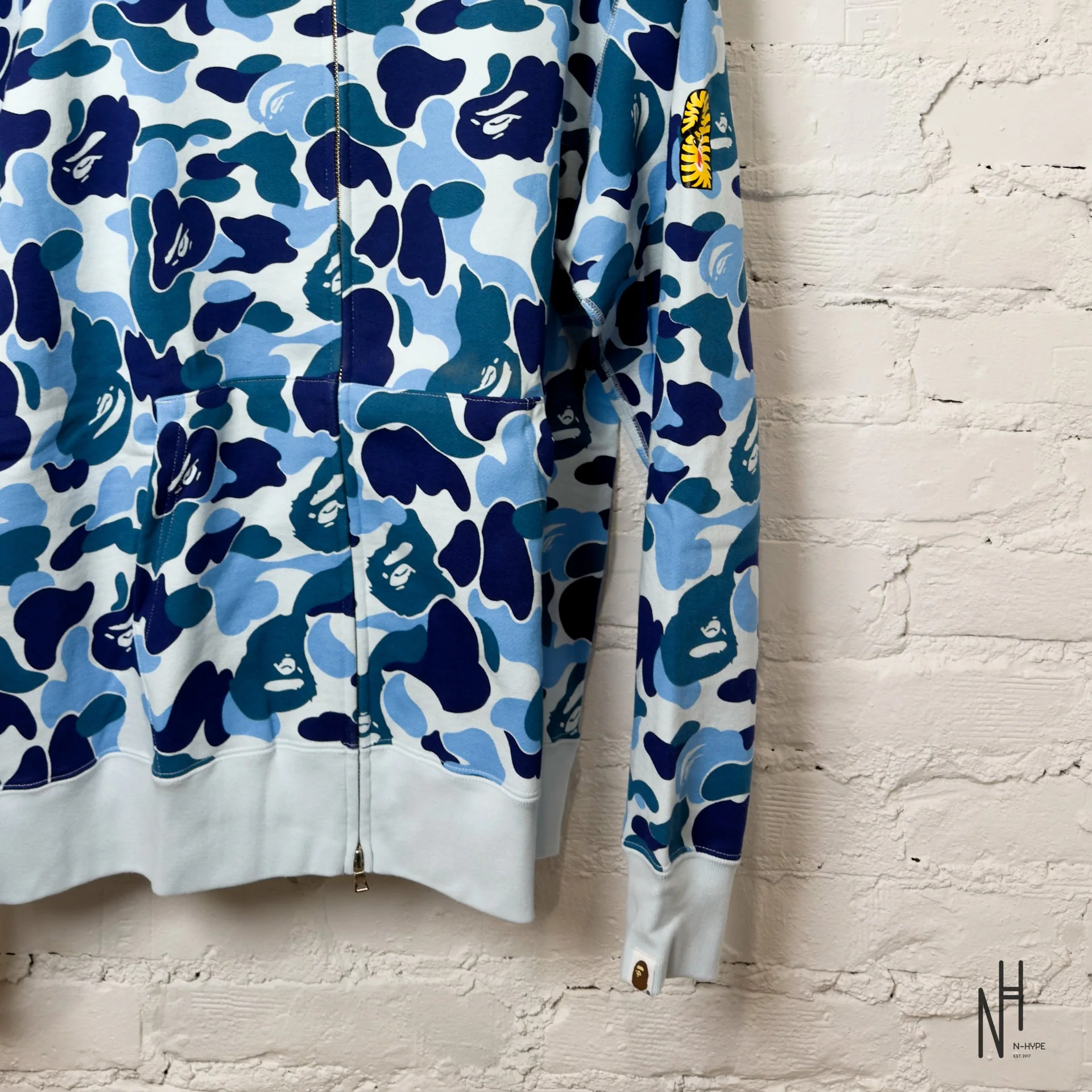 BAPE ABC Camo Shark Full Zip Hoodie Blue PONR - Image 4