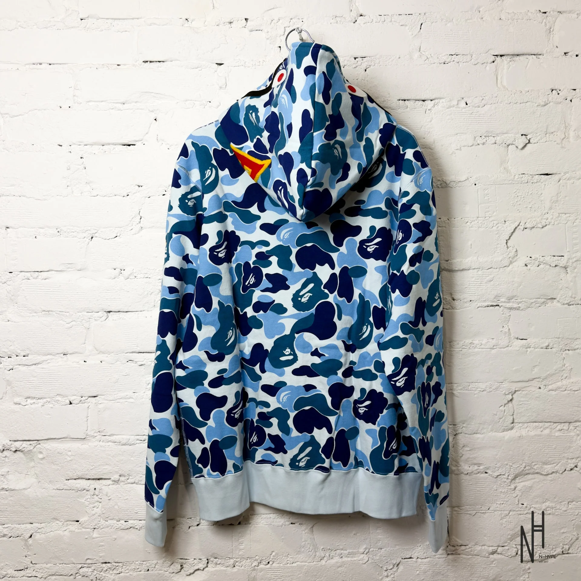 BAPE ABC Camo Shark Full Zip Hoodie Blue PONR - Image 5