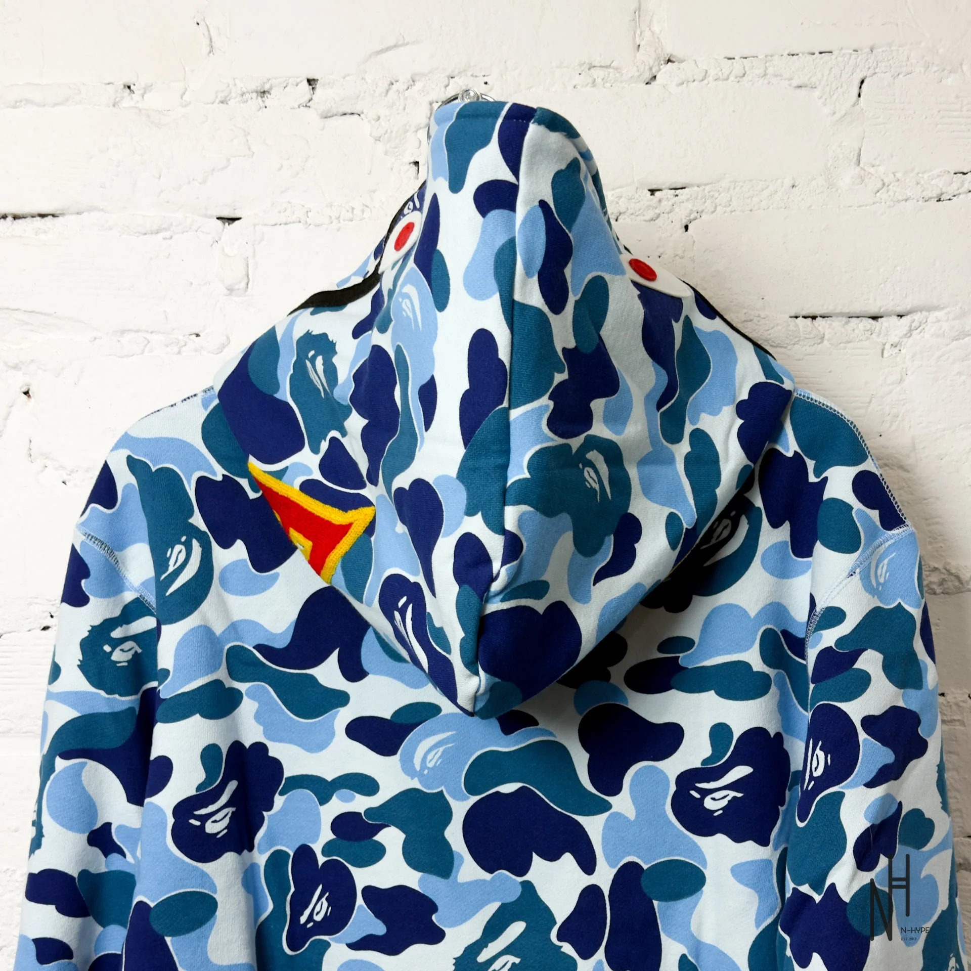 BAPE ABC Camo Shark Full Zip Hoodie Blue PONR - Image 6