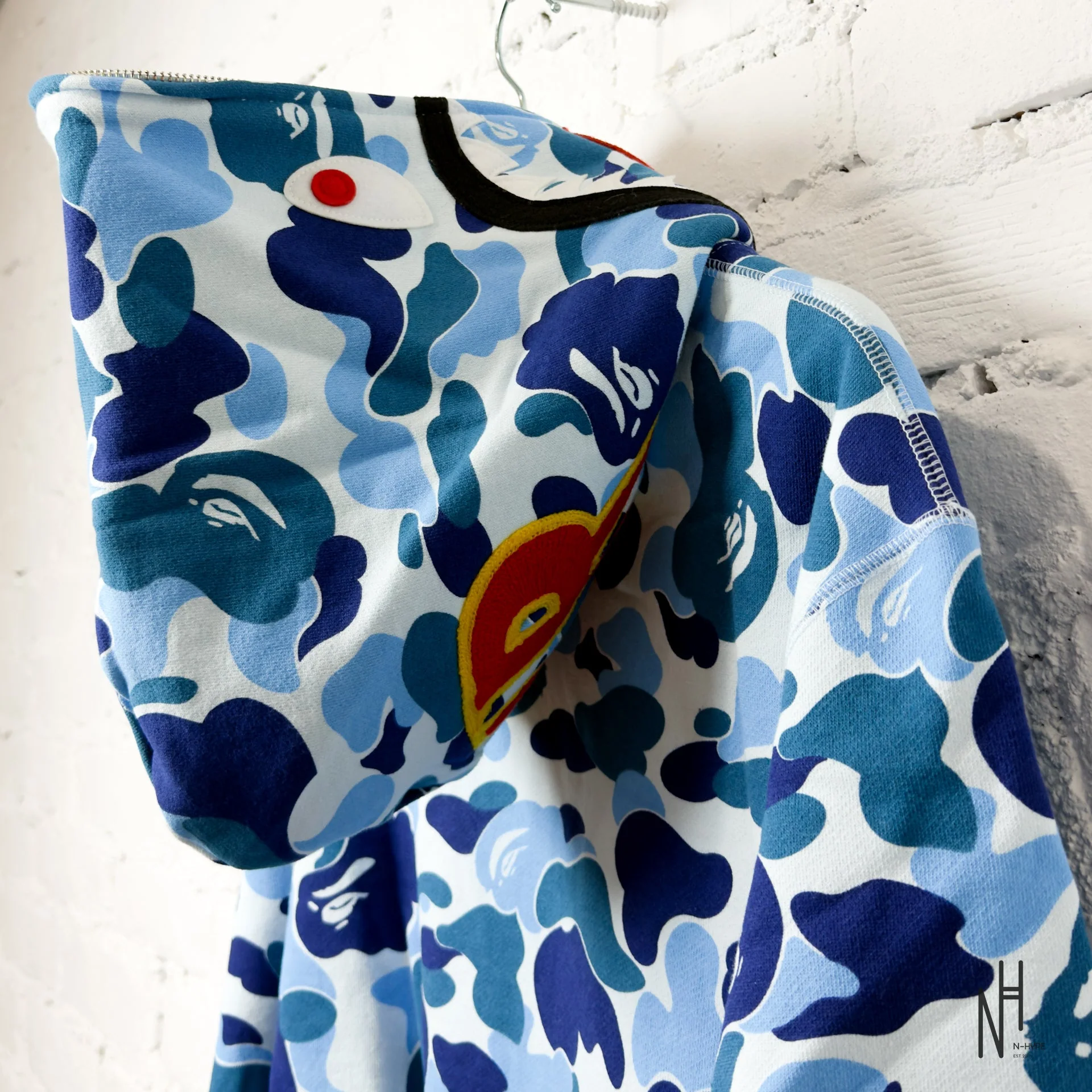 BAPE ABC Camo Shark Full Zip Hoodie Blue PONR - Image 9